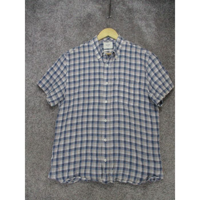 Billy Reid Billy Reid Button Up Shirt Mens M Plaid Gray Short