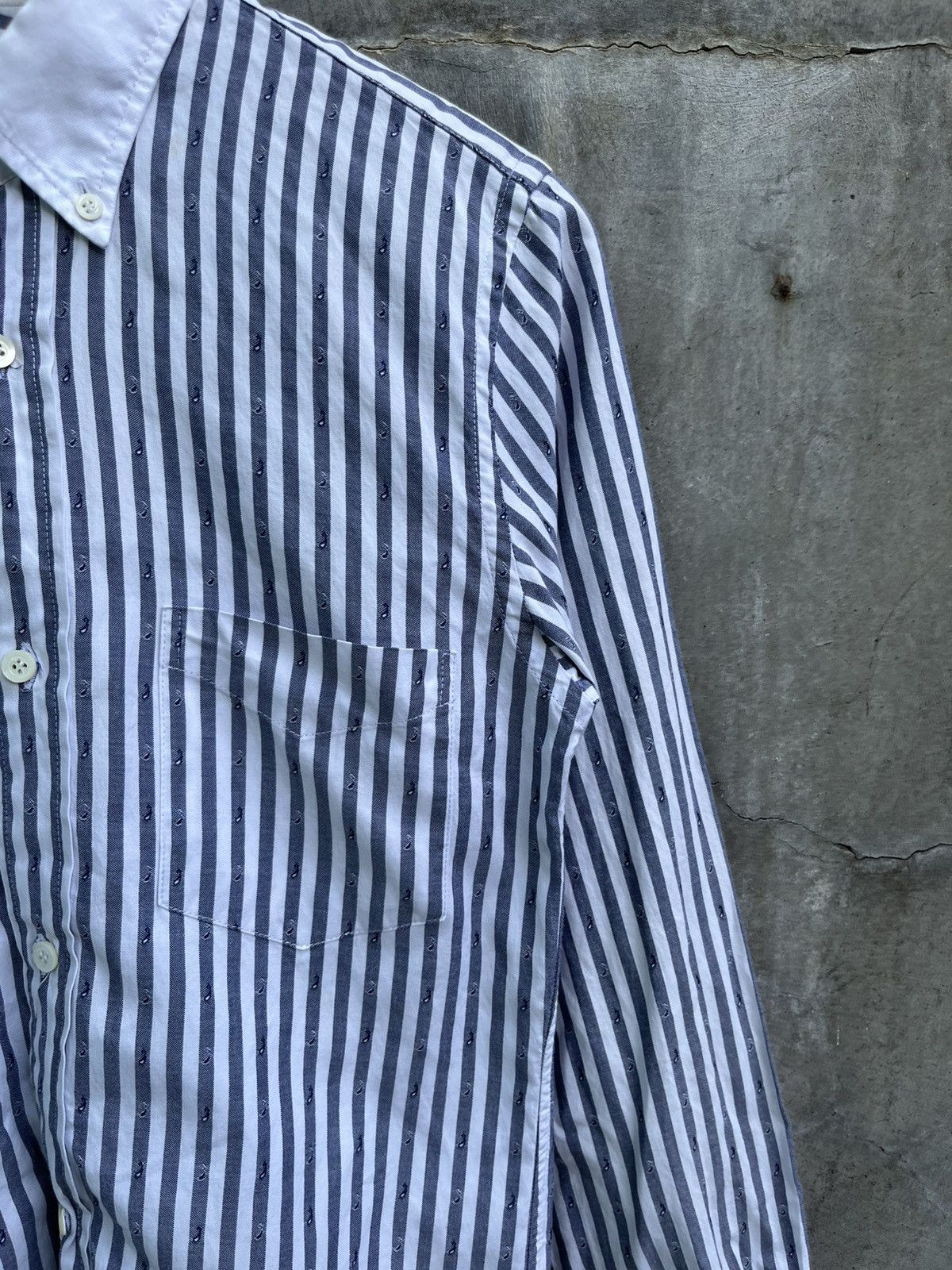 Comme des Garcons Homme SS13 Hickory Striped Music Notes Shirt Size US XS / EU 42 / 0 - 3 Thumbnail