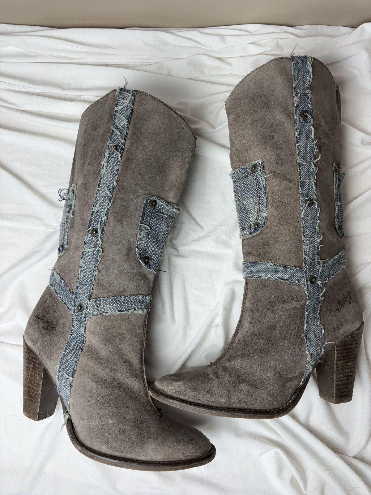 Vintage Destroy 90s rare vintage high boots western style shoes Size US 9 / IT 39 - 2 Thumbnail
