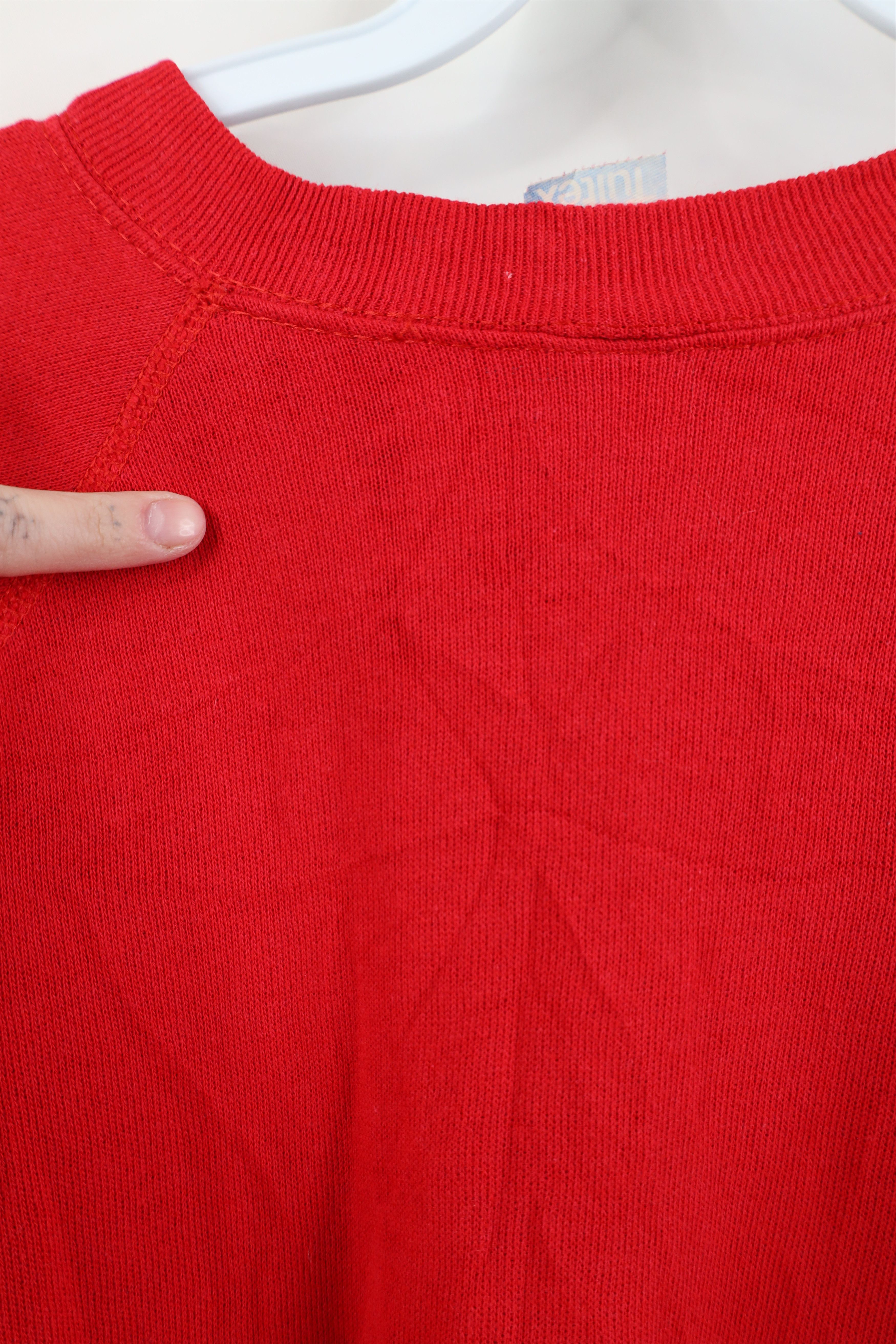 Vintage Vintage 70s 80s Streetwear Raglan Sweatshirt Cherry Red USA Size L / US 10 / IT 46 - 13 Thumbnail