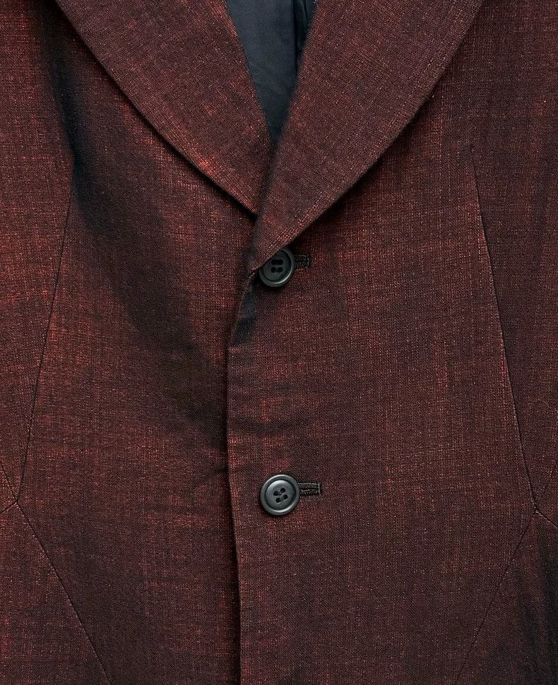 Yohji Yamamoto Yohji Yamamoto Yohji Yamamoto Men's Dark Red Suit Jacket Size US M / EU 48-50 / 2 - 2 Thumbnail