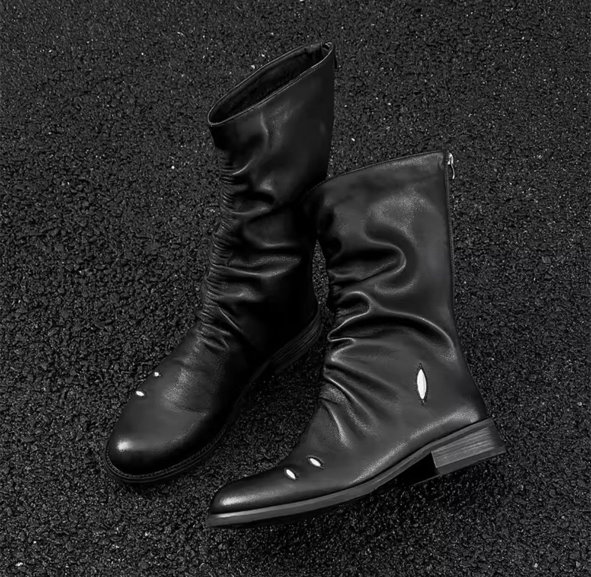 Genuine Leather Genuine Real Leather Designer Black Outdoor Boots Size US 11 / EU 44 - 1 Thumbnail
