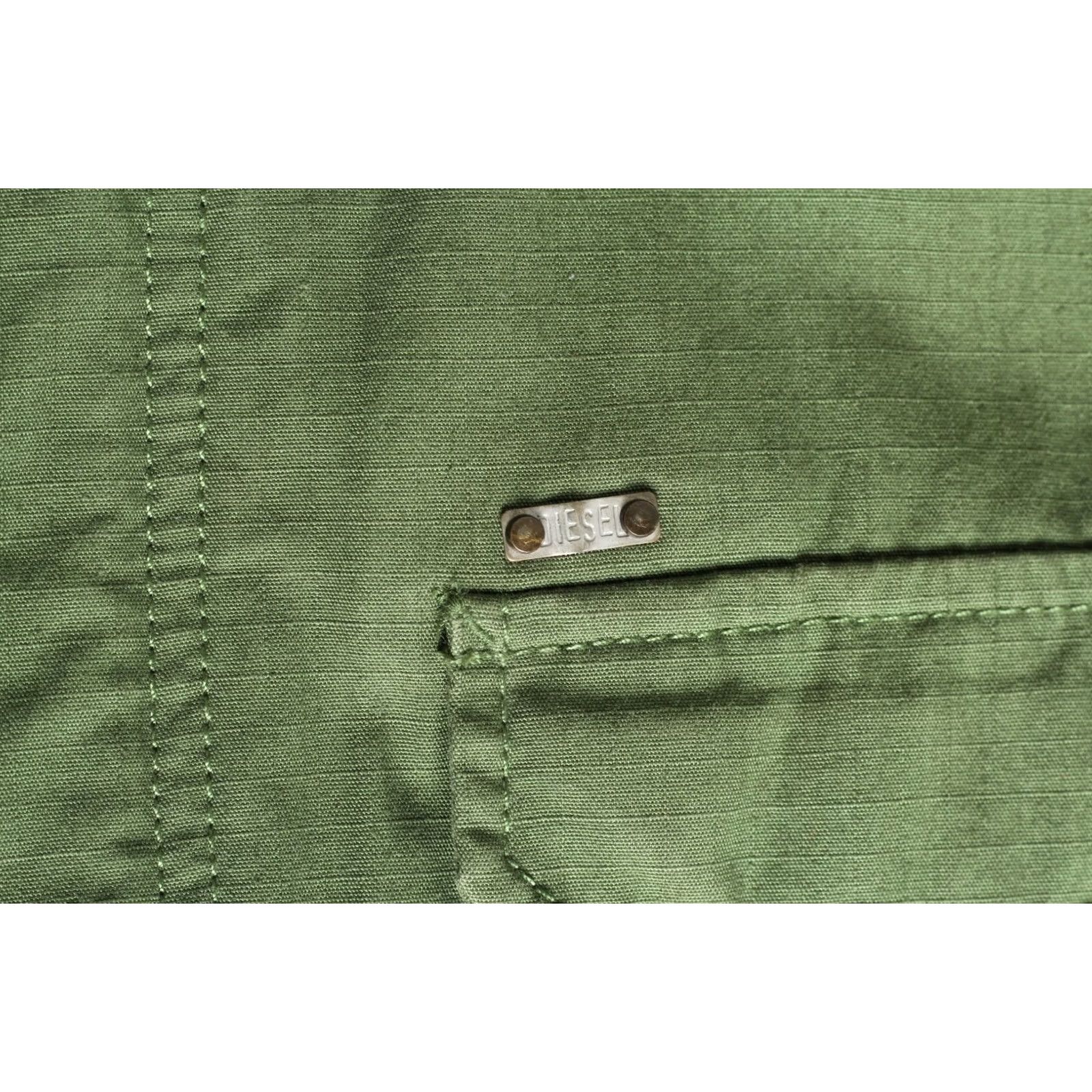 Diesel DIESEL Military Field Jacket Men L Leather Trim MJ6570 Jacket Mens Green Military Style, Cotton Ripstop, Zip Closure, All Seasons Size US L / EU 52-54 / 3 - 5 Thumbnail