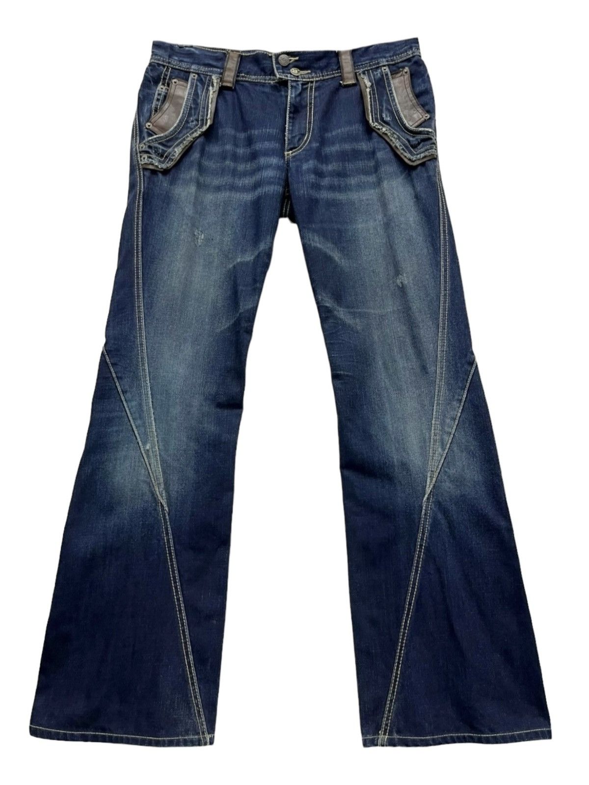 Michel Klein FYE🔥Vintage MICHEL KLEIN HOMME Designer Twisted Leg FLARE Size 30" / US 8 / IT 44 - 2 Thumbnail