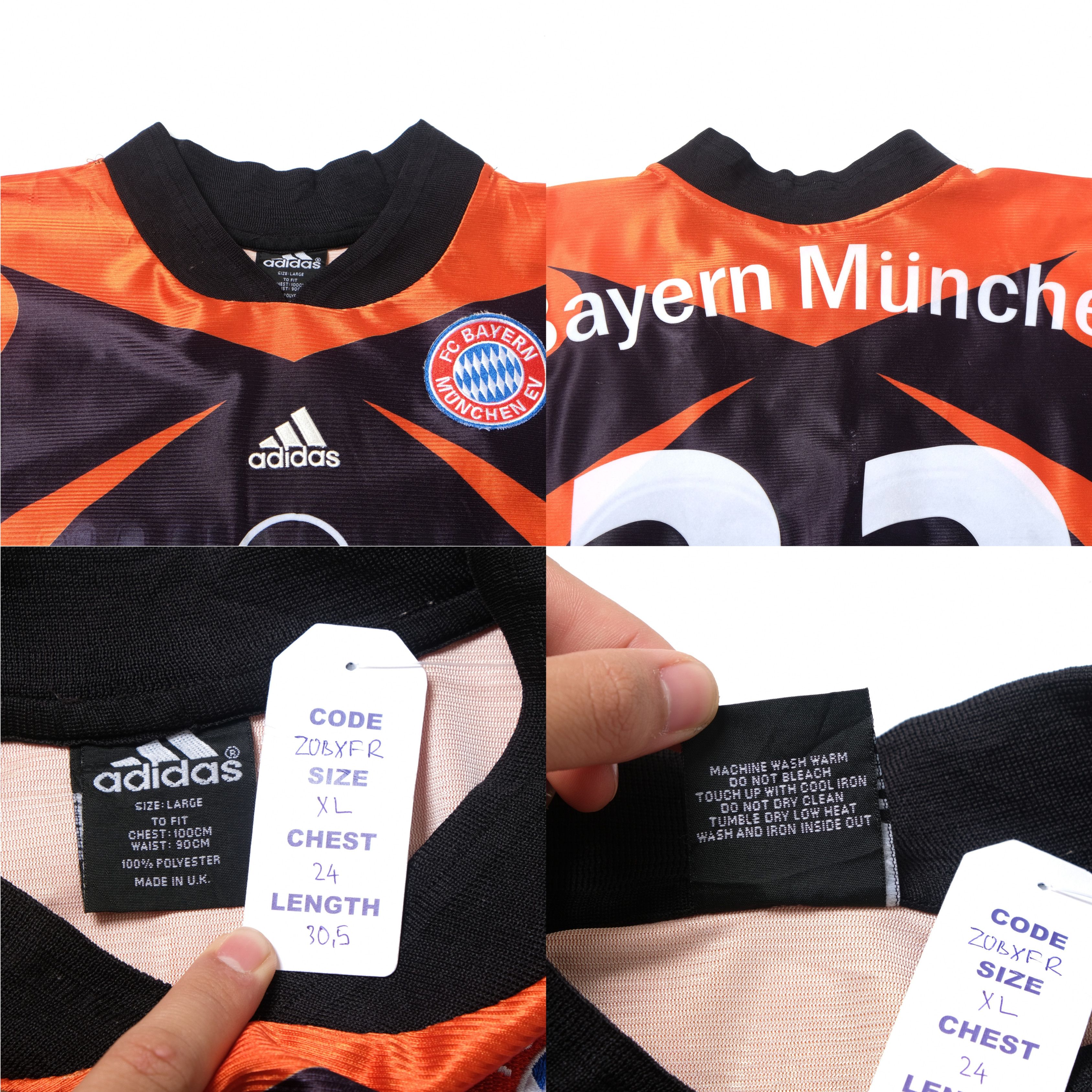 Adidas 1999/00 Bayern Munich Away Shirt Adidas Dreher (XL) Size US XL / EU 56 / 4 - 5 Thumbnail
