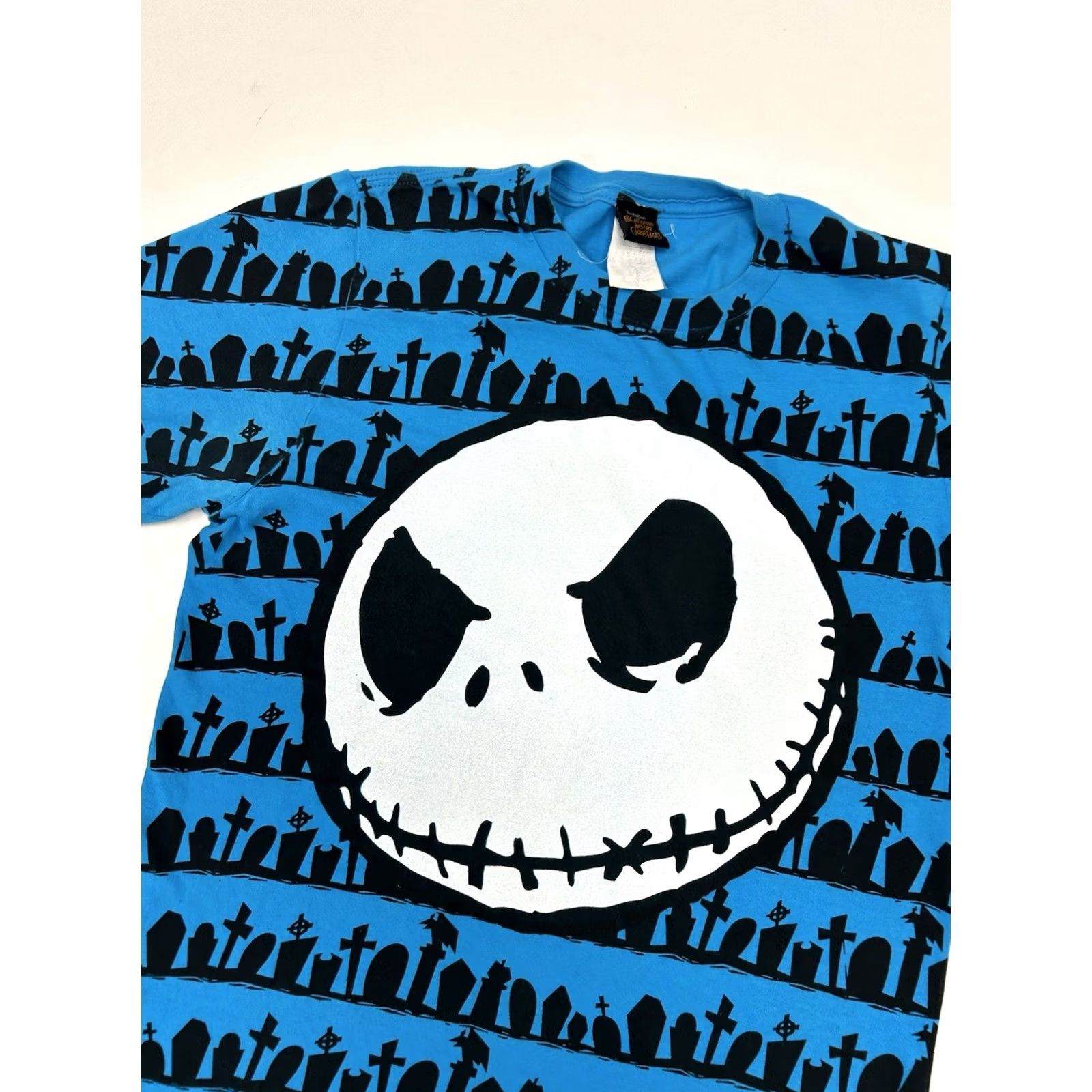 Disney Disney The Nightmare Before Christmas Jack Skellington Face AOP Shirt Small Blue Movie 2000s Y2K Unisex Adults Size US S / EU 44-46 / 1 - 5 Thumbnail