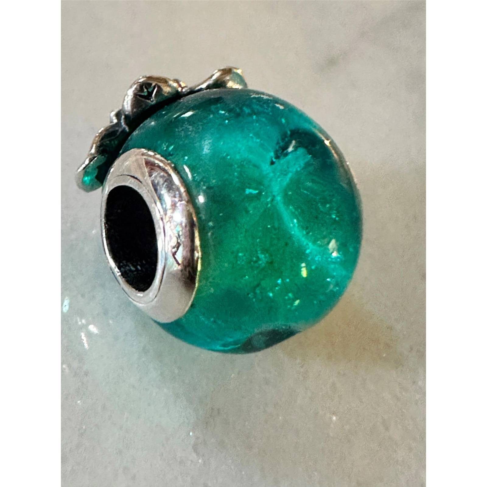 pandora Authentic Pandora Sparkling Flower Green Murano Glass Charm Size ONE SIZE - 5 Thumbnail