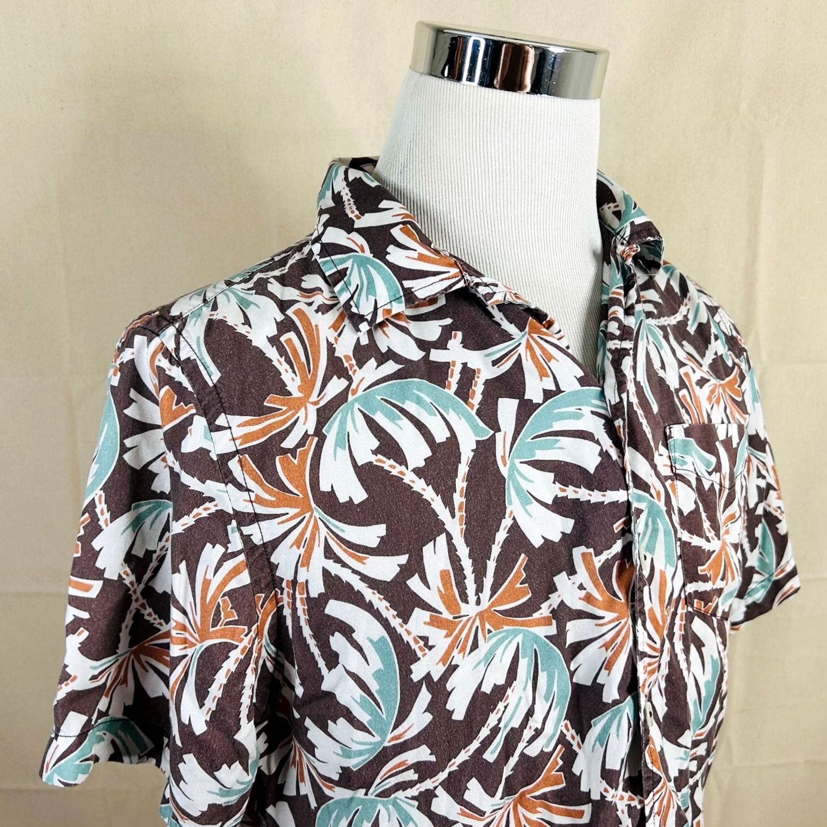 Todd Snyder Todd Snyder Shirt M Hawaian Aloha Floral Palms Brown Orange Green Tencel Shirt Men's M Brown Floral Tencel Size US M / EU 48-50 / 2 - 2 Thumbnail
