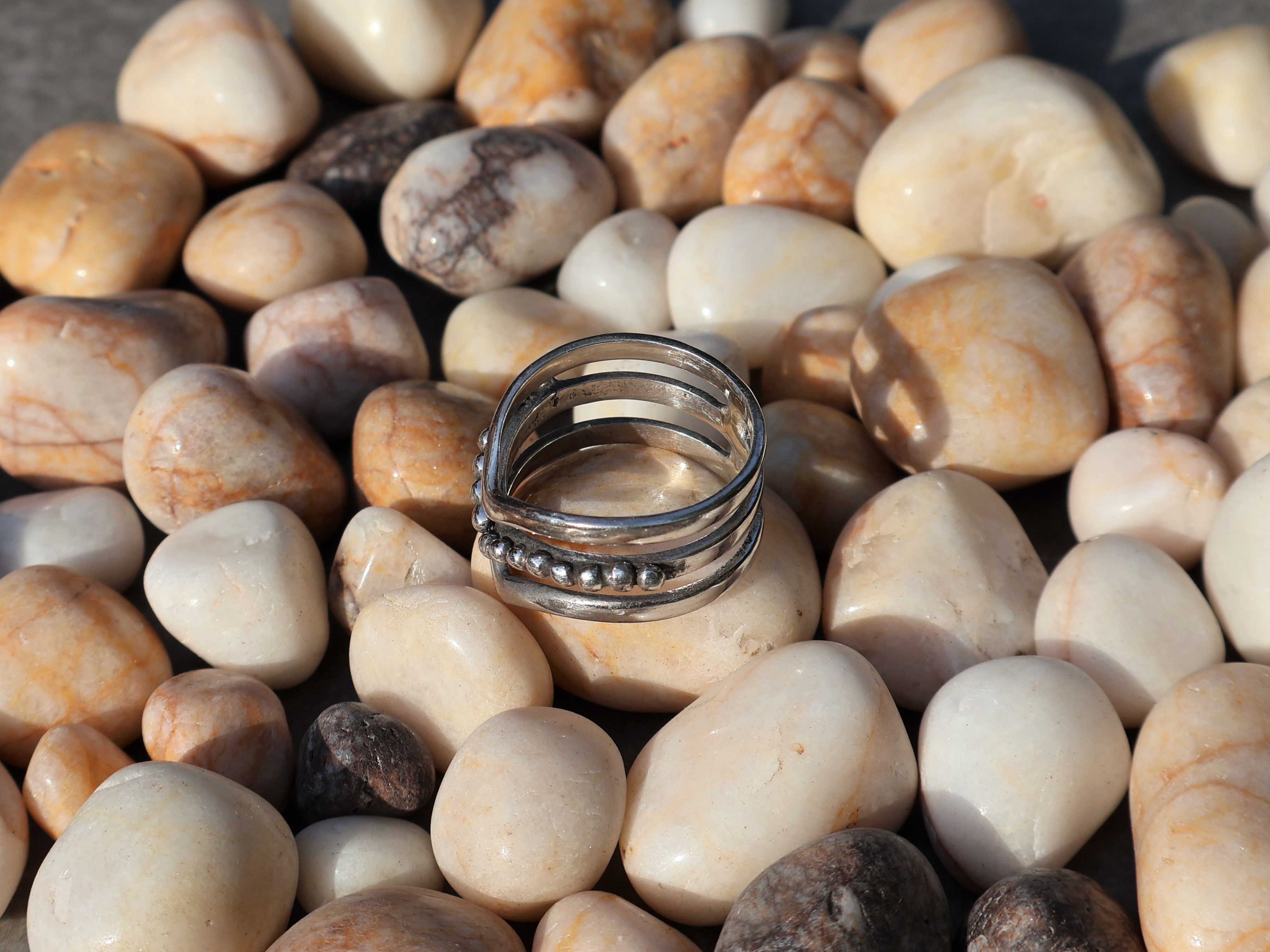 Handmade Tirple Layer Stacking Ring, Sterling Silver Handmade Band, Size ONE SIZE - 5 Thumbnail