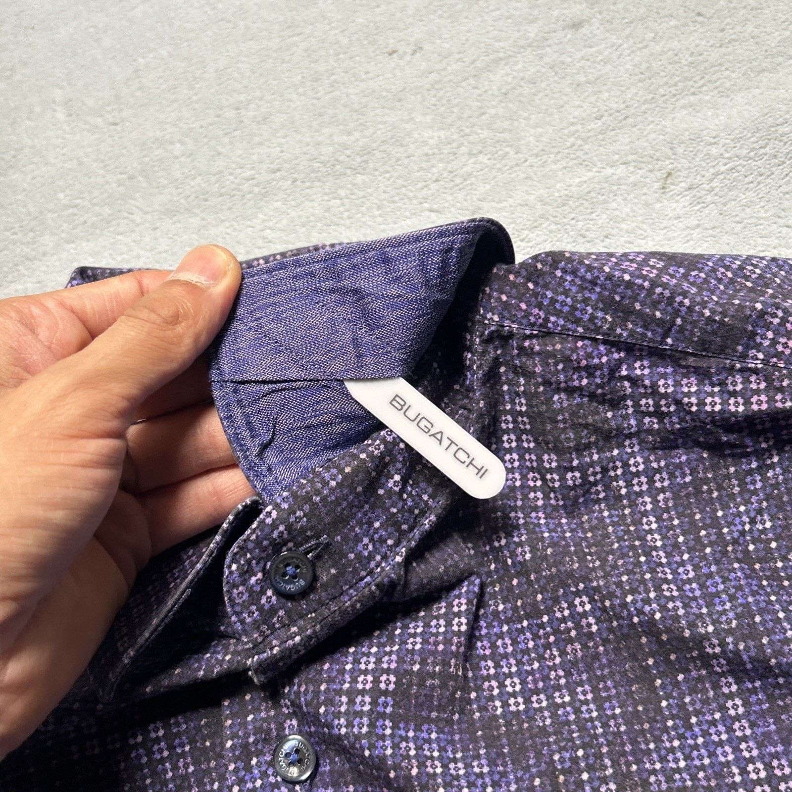 BUGATCHI Bugatchi Button Up Shirt Mens Large Scales Fancy Long sleeve Size US L / EU 52-54 / 3 - 6 Thumbnail