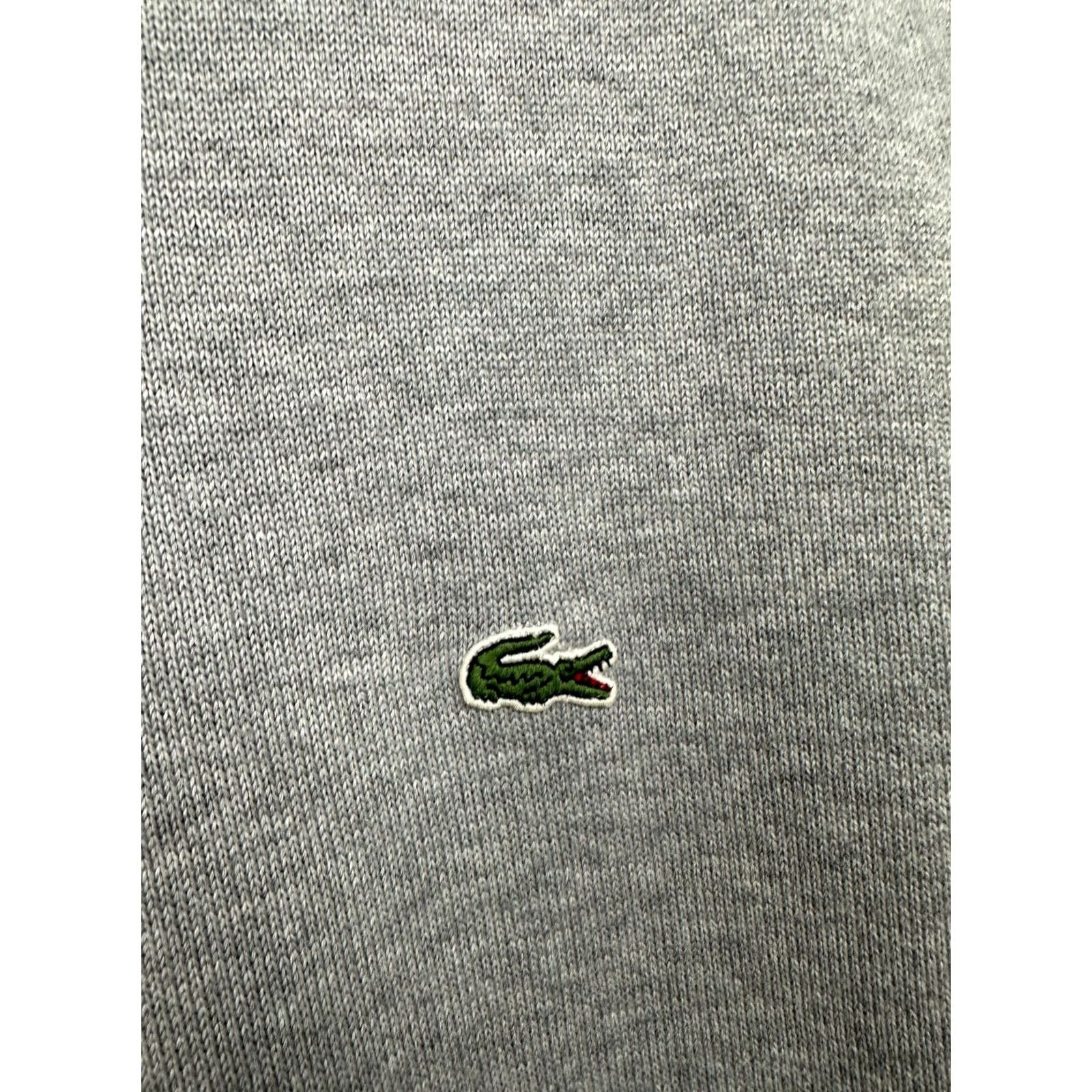 Lacoste Lacoste Mens Crew Neck Knit Sweater 2XL Gray Cotton Solid Pullover Vintage Logo Size US XXL / EU 58 / 5 - 3 Thumbnail