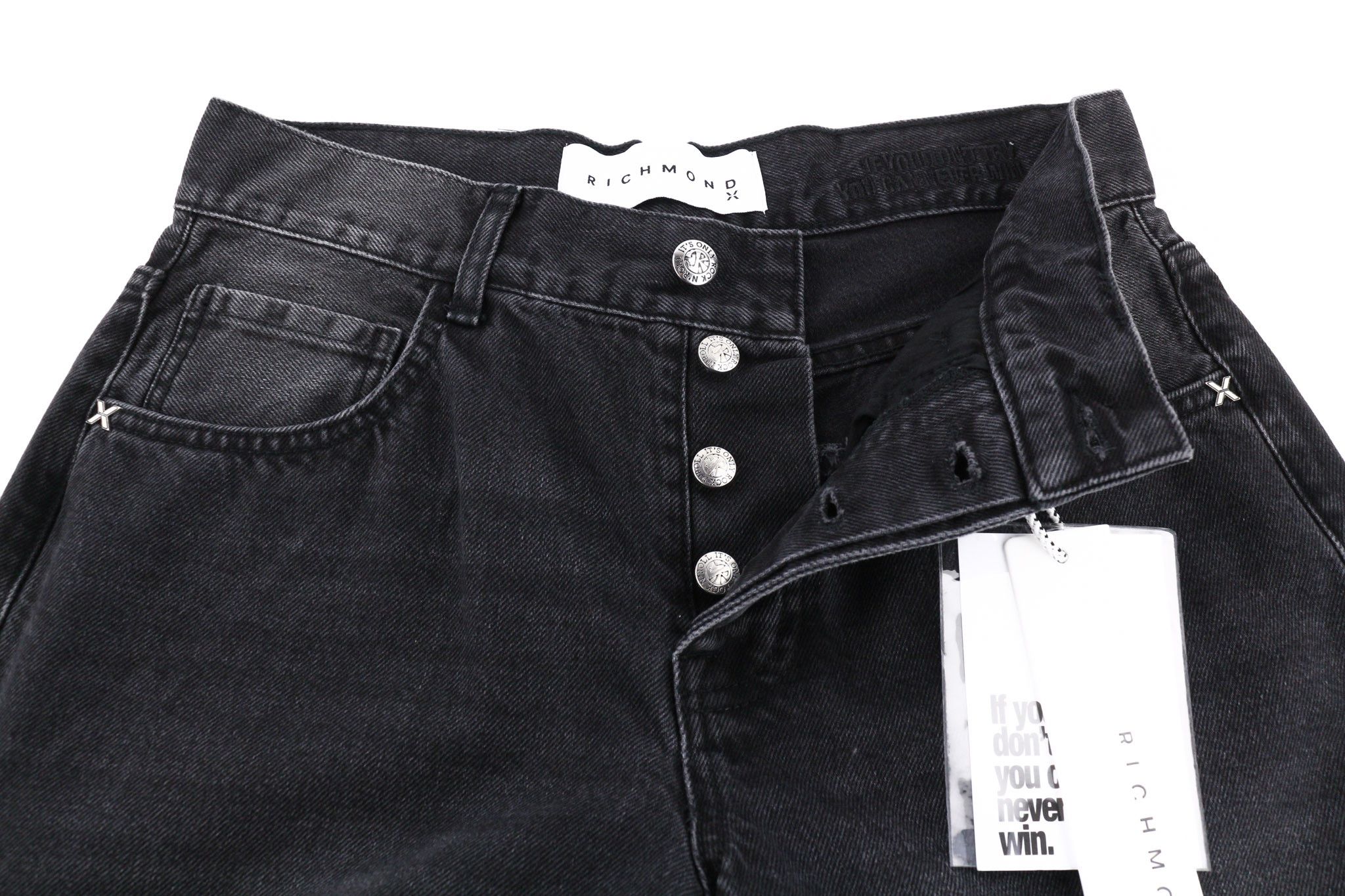 John Richmond W34 The 90's Washed Classic Black Denim Jeans 80001 Size US 34 / EU 50 - 4 Thumbnail