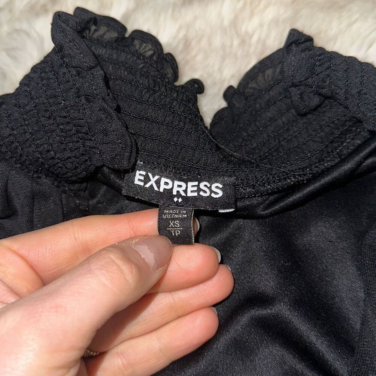 Express Express Black Mock Neck Long Sleeve Blouse | Sz XS Size XS / US 0-2 / IT 36-38 - 5 Thumbnail