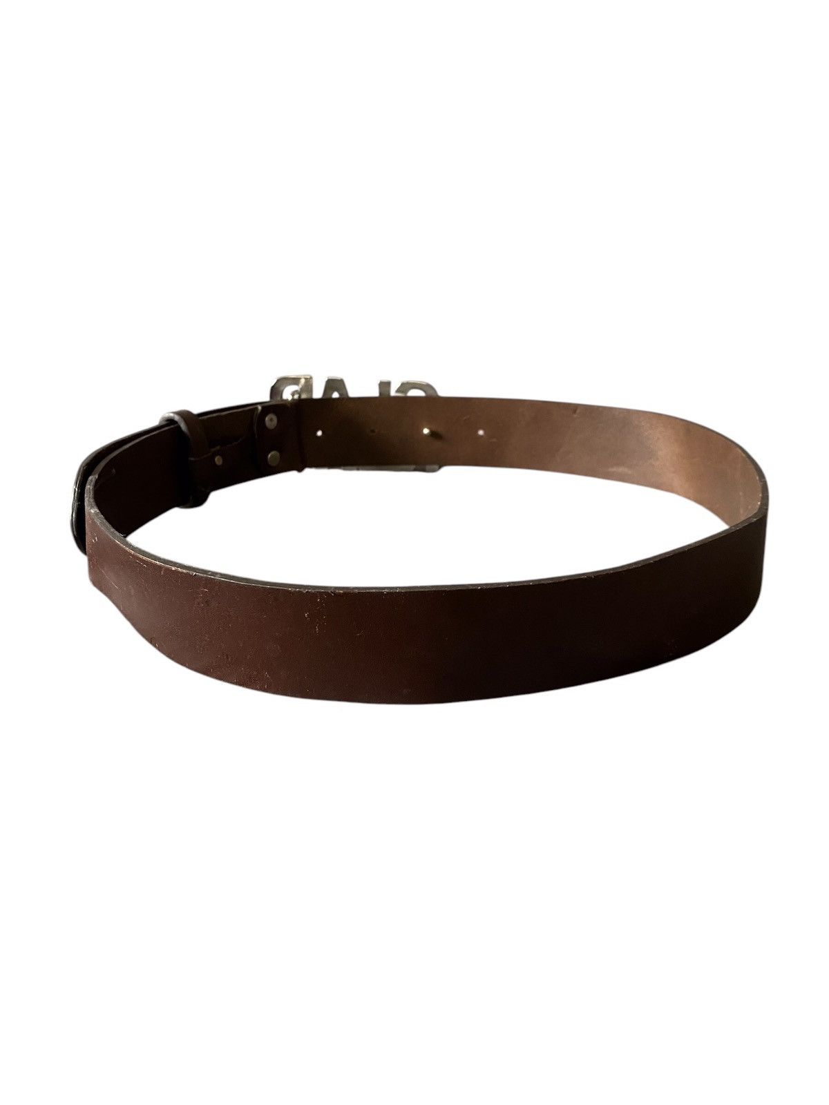 If Six Was Nine × Japanese Brand × Le Grande Bleu (L.G.B.) Glad News leather buckle belt Size ONE SIZE - 3 Thumbnail