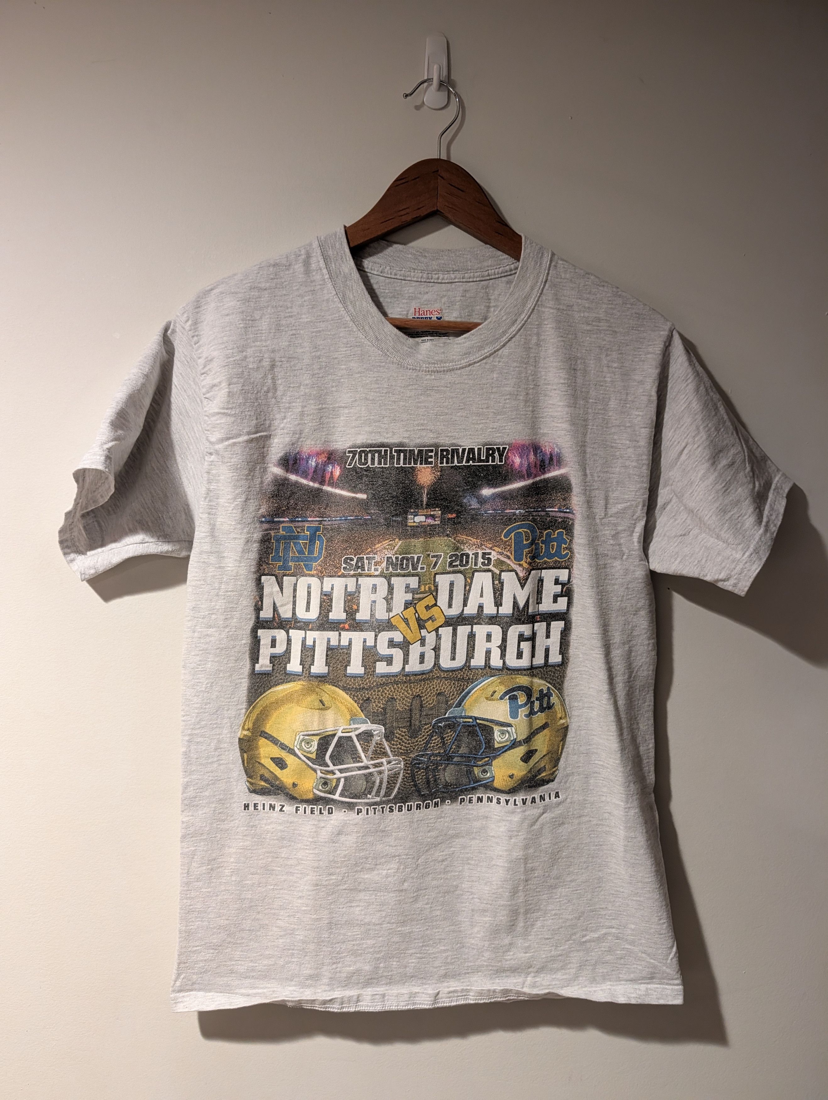 NCAA Notre Dame vs Pittsburgh Panthers 70th Time Rivalry T-Shirt Size US M / EU 48-50 / 2 - 1 Thumbnail