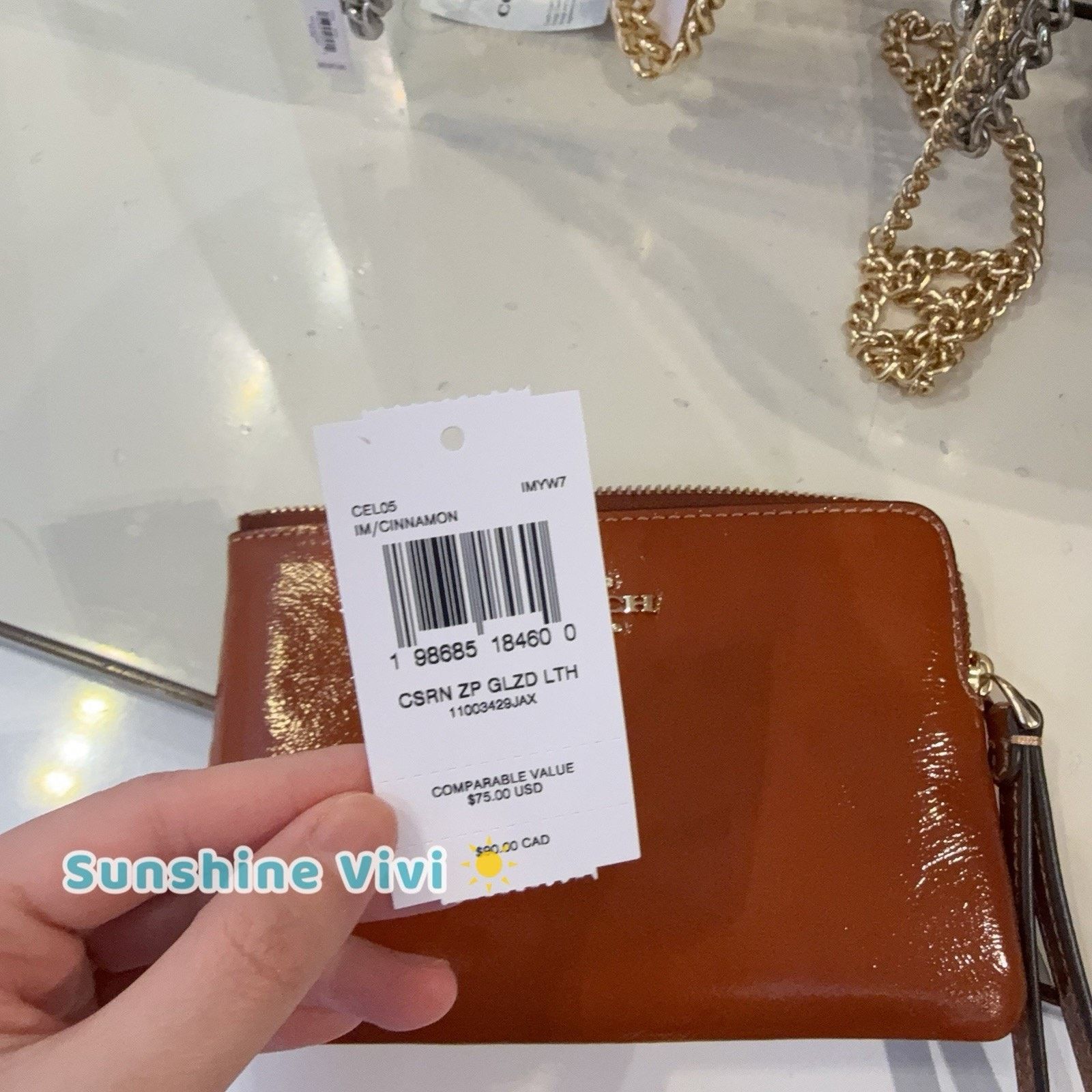 Coach NWT Coach Cinnamon Corner Zip Wristlet CEL05 leather Size ONE SIZE - 5 Thumbnail