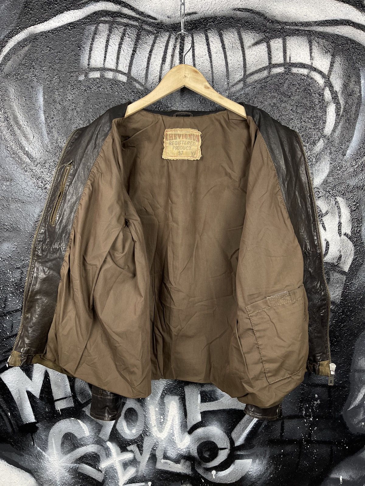 Chevignon Chevignon Registered Product 57 Vintage Brown Full Zip Sheepskin Leather Jacket Size US XL / EU 56 / 4 - 7 Thumbnail