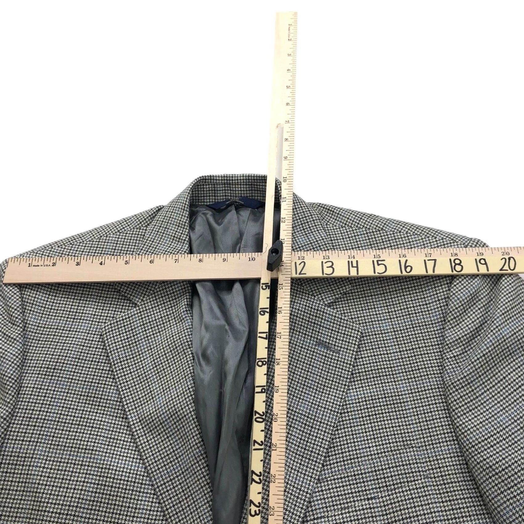 Brooks Brothers Brooks Brothers 346 Silk Wool 44L Houndstooth Gray Sport Coat Jacket Size US S / EU 44-46 / 1 - 6 Thumbnail