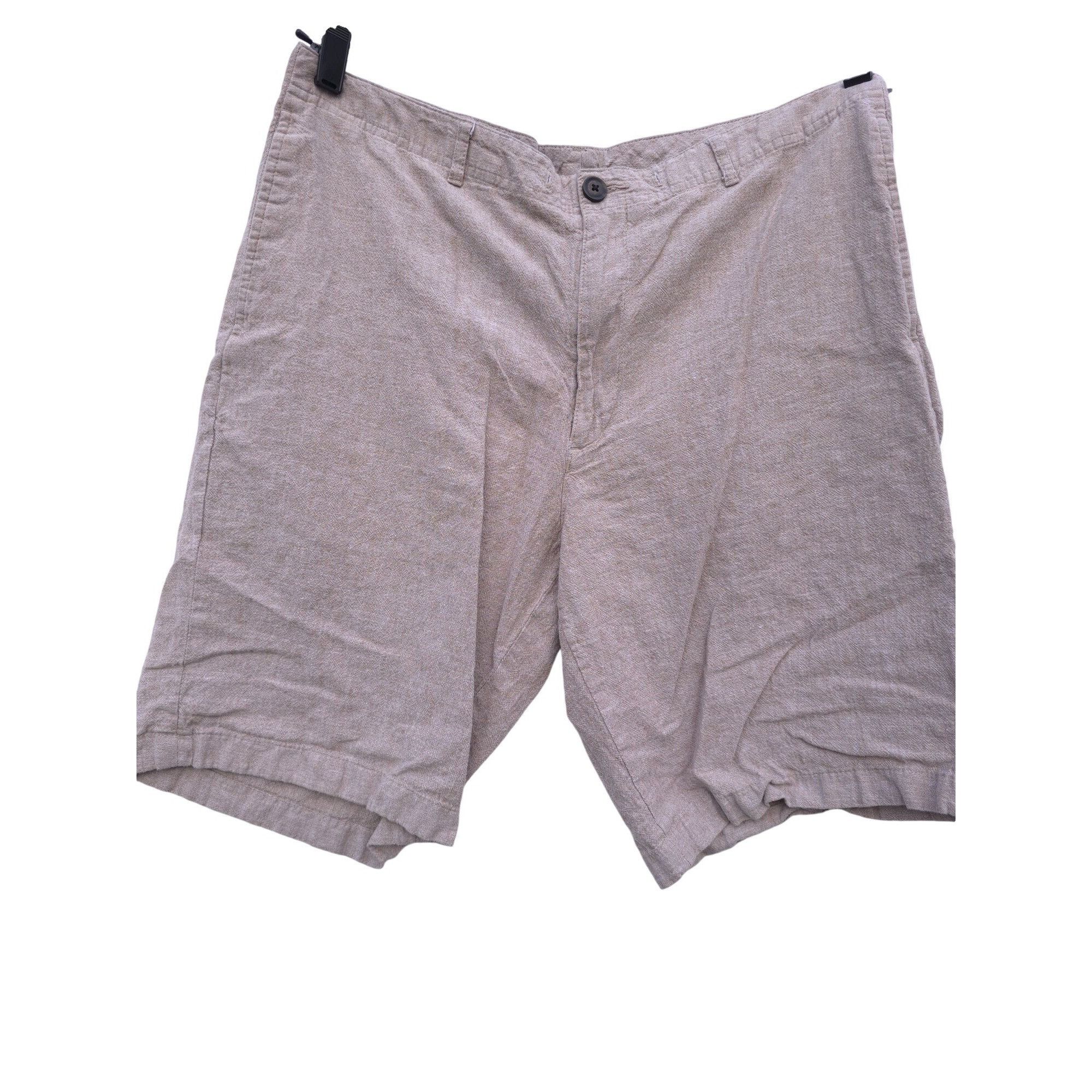 Perry Ellis Perry Ellis Linen Cotton Blend Mens Shorts Beige Size 32 Size US 32 / EU 48 - 1 Thumbnail