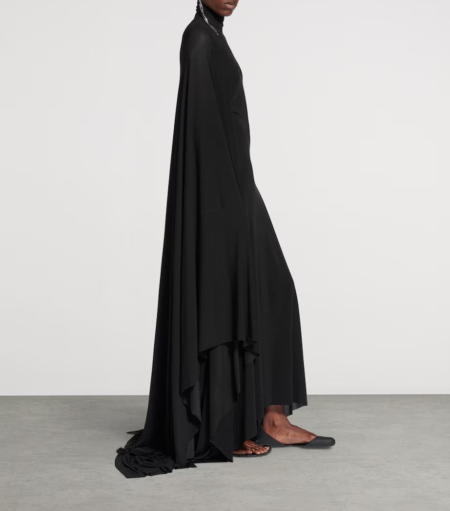 Balenciaga o1in1g0326 Long Semi Fitted Dress in Black Size XS / US 0-2 / IT 36-38 - 7 Thumbnail