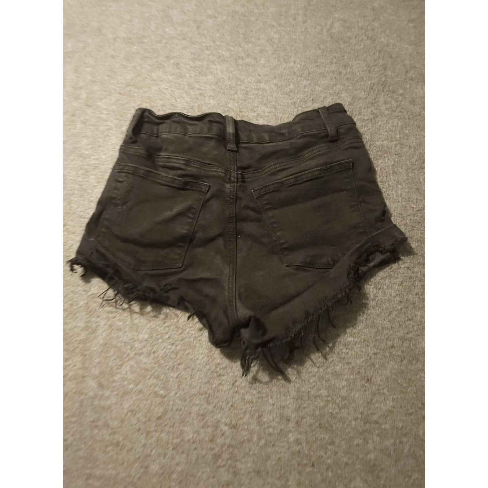 Vintage KanCan High Rise Distressed Cutoff Shorts Black 7/27 Juniors Raw Hem Preppy Size 28" / US 6 / IT 42 - 7 Thumbnail