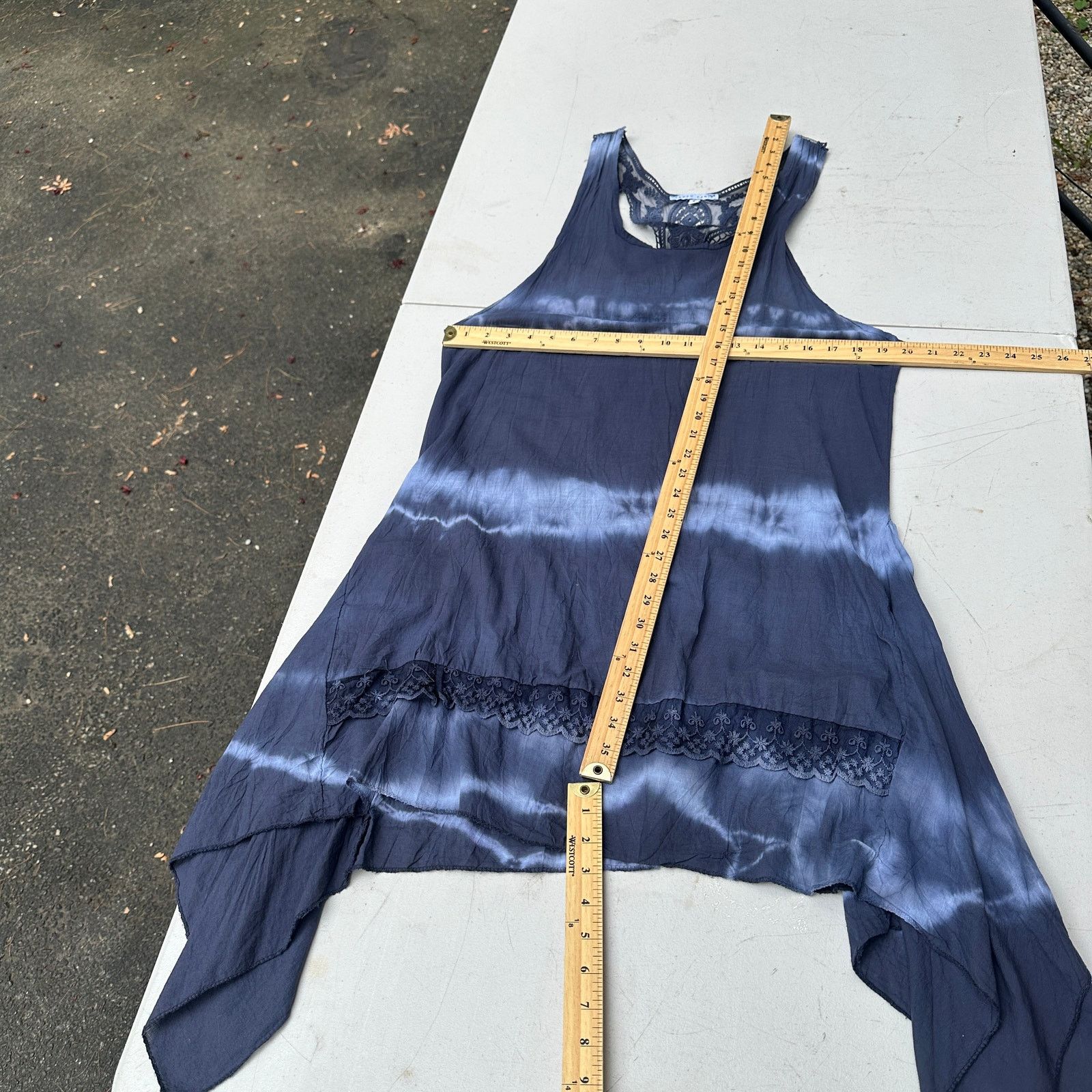 Other Tempo Paris Dress Blue Tie Dye Flowy Gauze Beach Coverup S Size S / US 4 / IT 40 - 9 Thumbnail