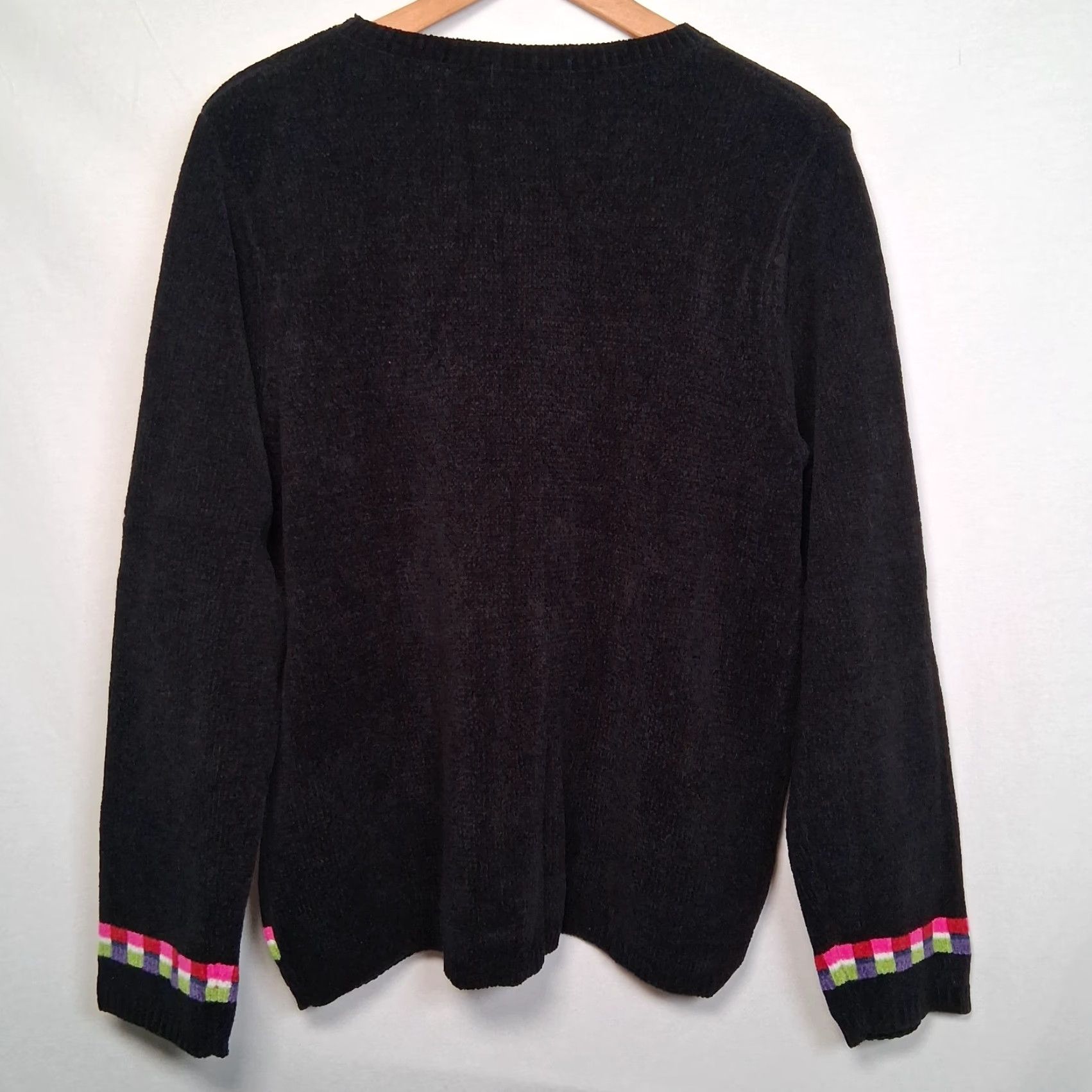 Vintage VINTAGE Karen Scott Sweater Black Quilt Star Knit Pullover NOS Y2K New St Size L / US 10 / IT 46 - 2 Thumbnail