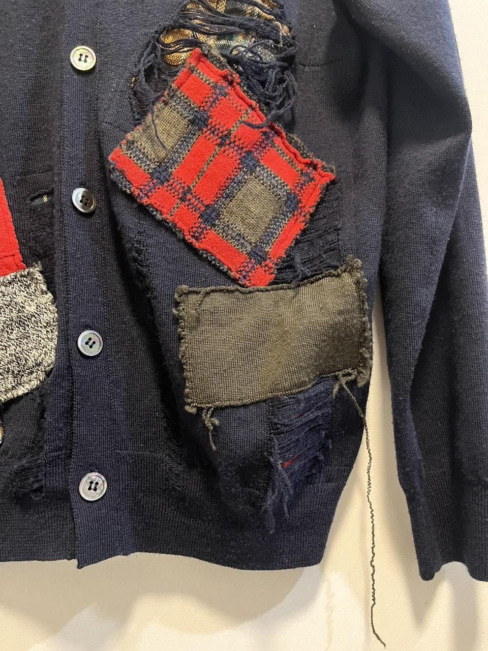 Junya Watanabe Patchwork Cardigan Wool Distressed Size US S / EU 44-46 / 1 - 3 Thumbnail