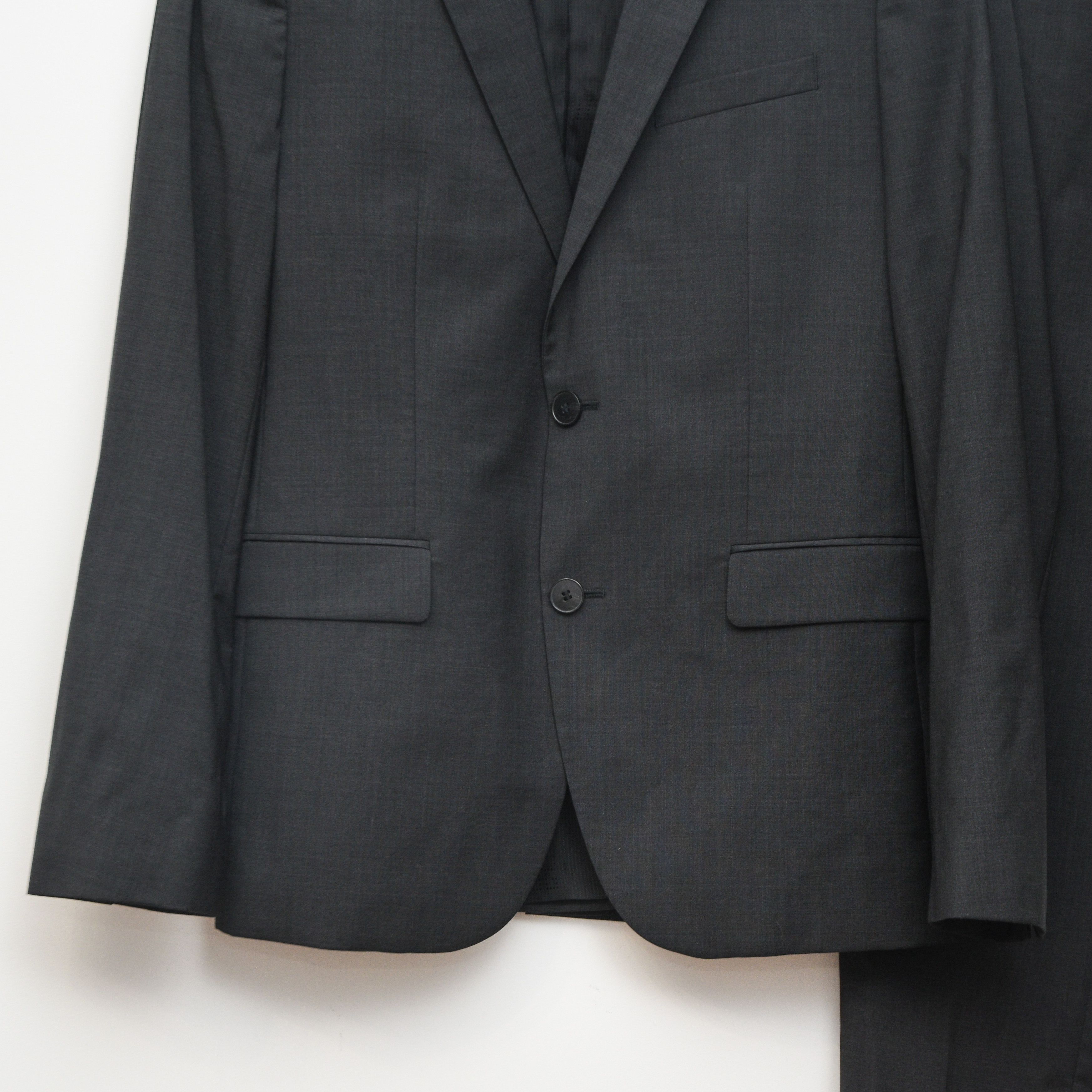 Hugo Boss Hugo Boss Business Suit Grey Black Sz 40R Virgin Wool Size 40R - 6 Thumbnail
