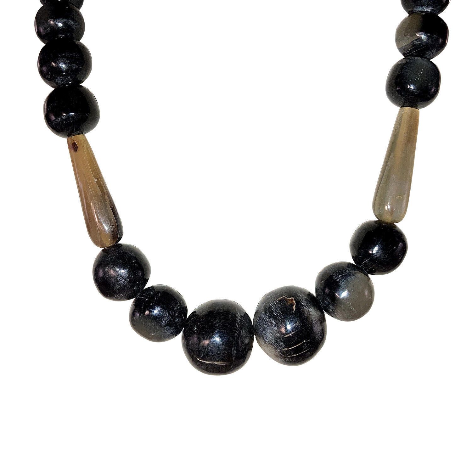 Designer Mexican Artisan Bull Horn Round and Tapered Bead Necklace Size ONE SIZE - 2 Thumbnail