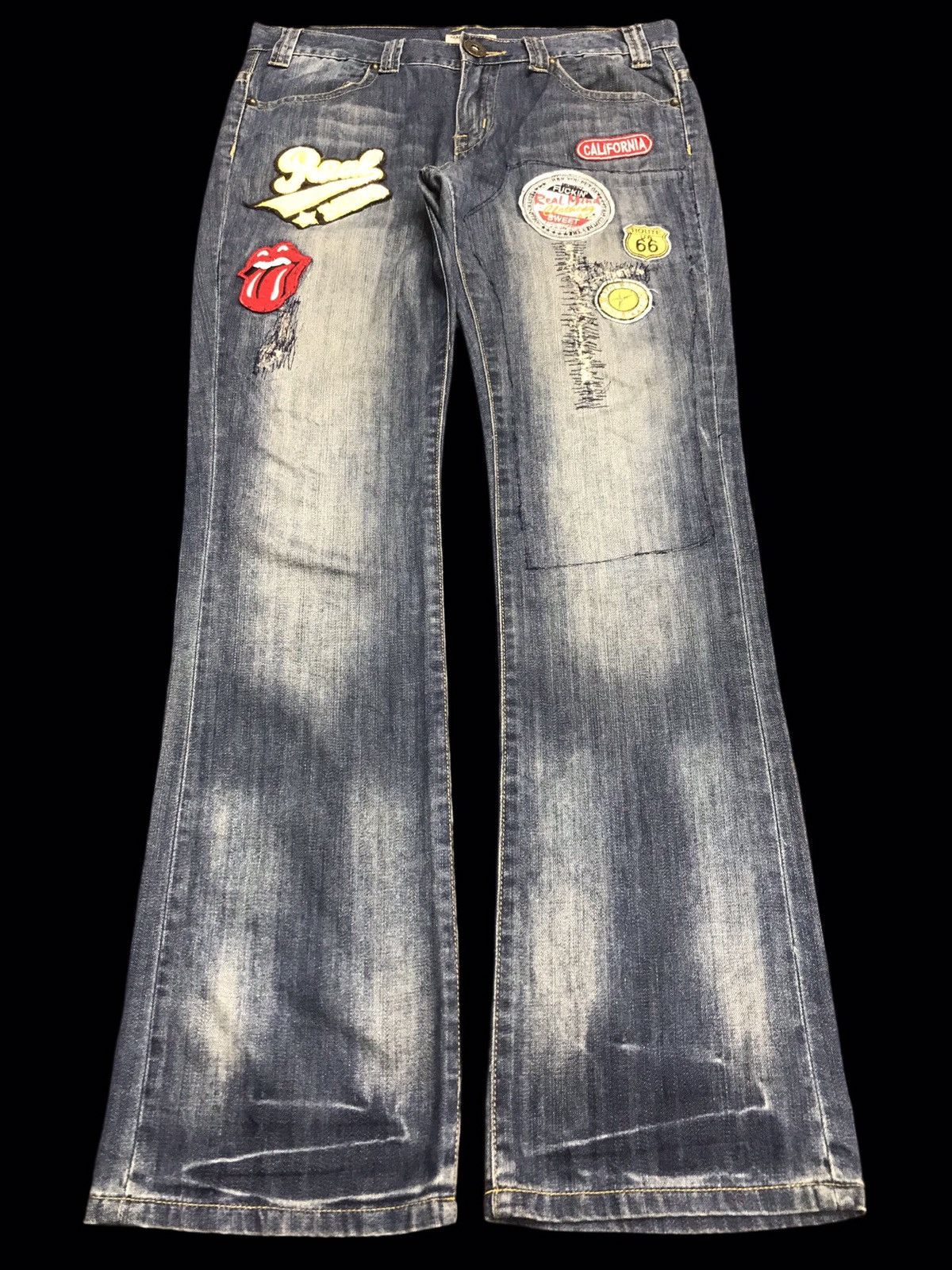 💥FLARE💥REAL MIND Patches Style Light Flare Denim F59