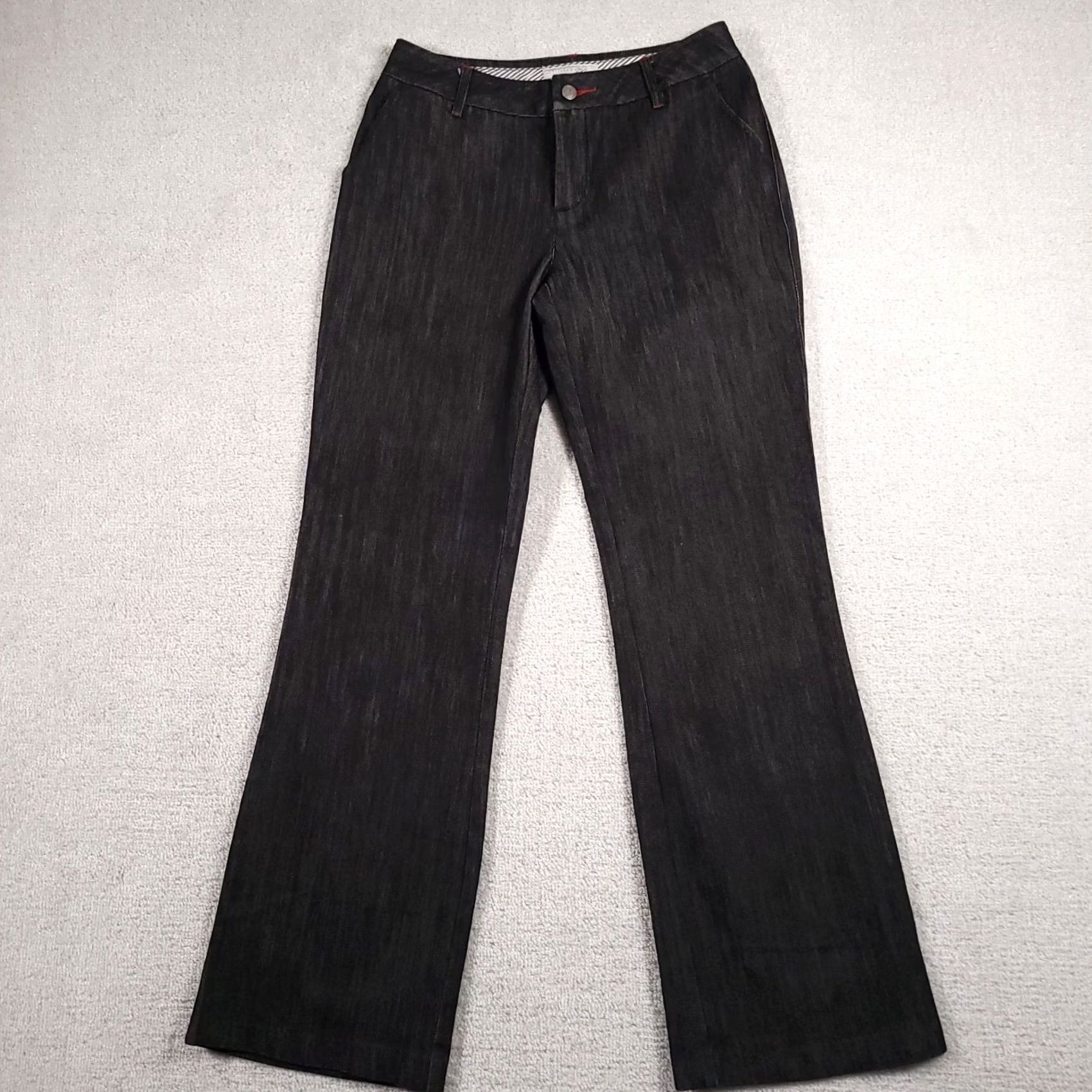 Vintage Chicos Platinum Jeans Women's 0.5 Tall Black Retro Mid Rise Flare 29x32 Jeans Chico's Brand Womens Mens? Size 29" - 2 Thumbnail