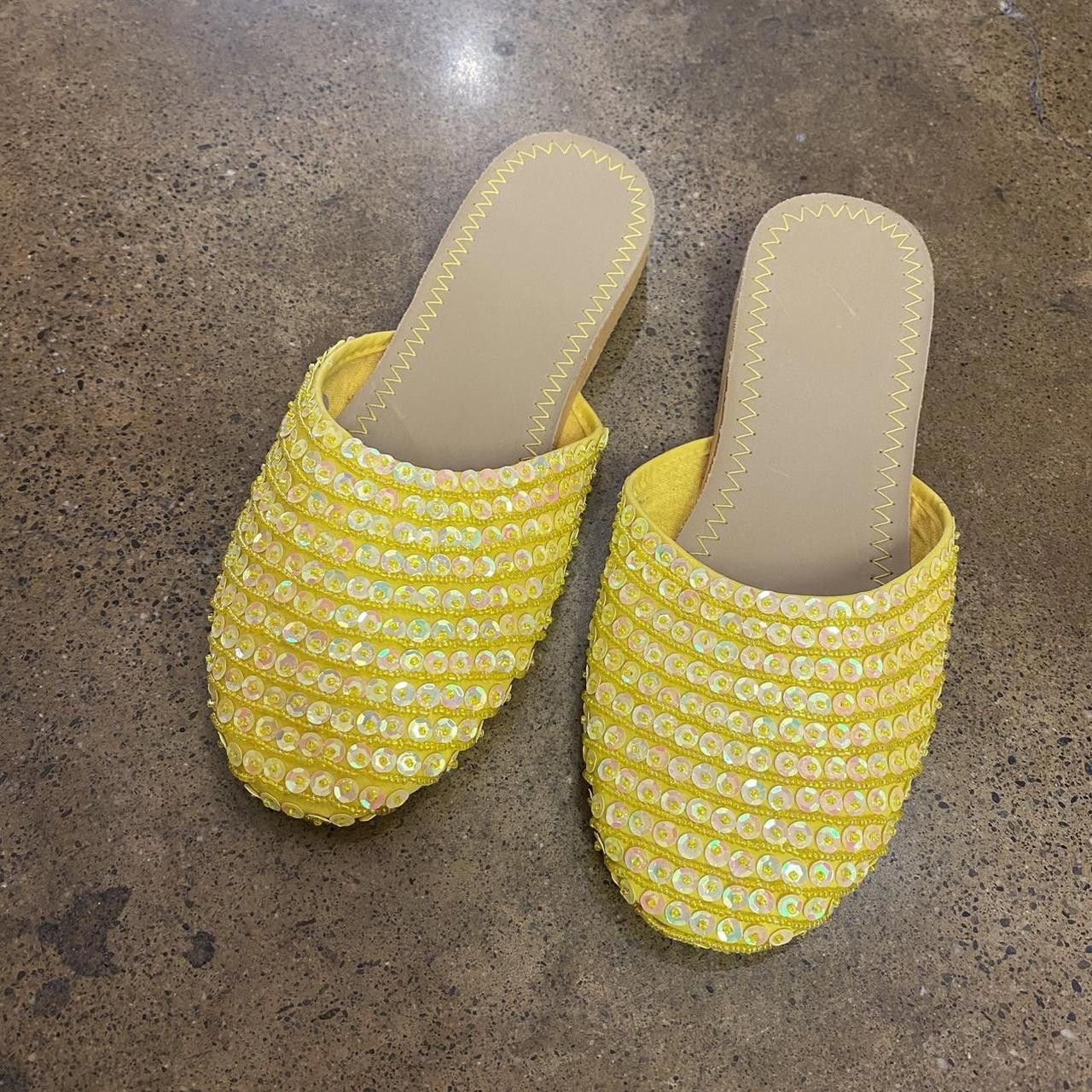 Designer Women's Yellow and Tan Slid Size US 6.5 / IT 36.5 - 4 Thumbnail