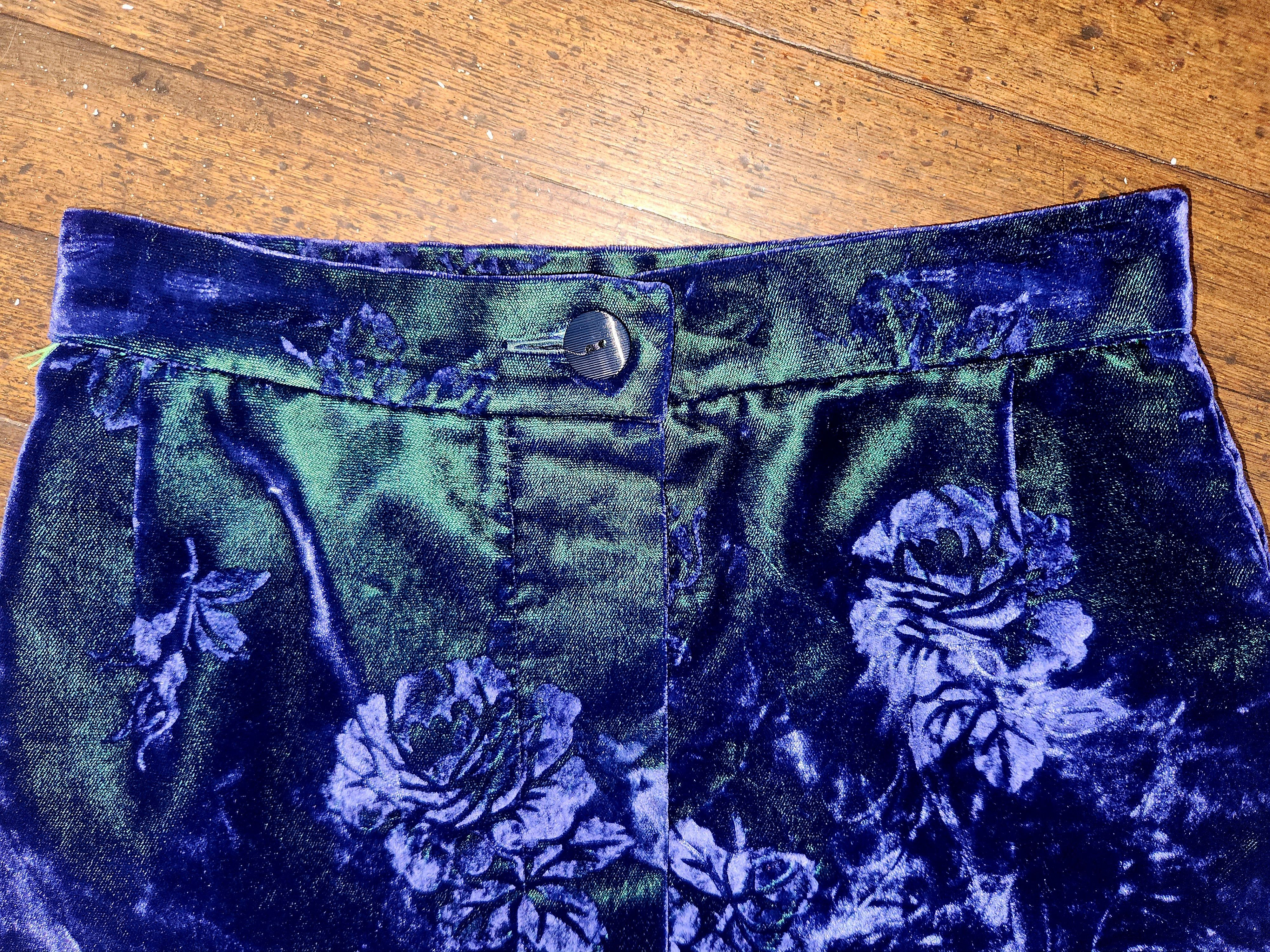 Krizia Vintage Krizia Crushed Velvet Skirt Size 40" / US 18 - 4 Thumbnail