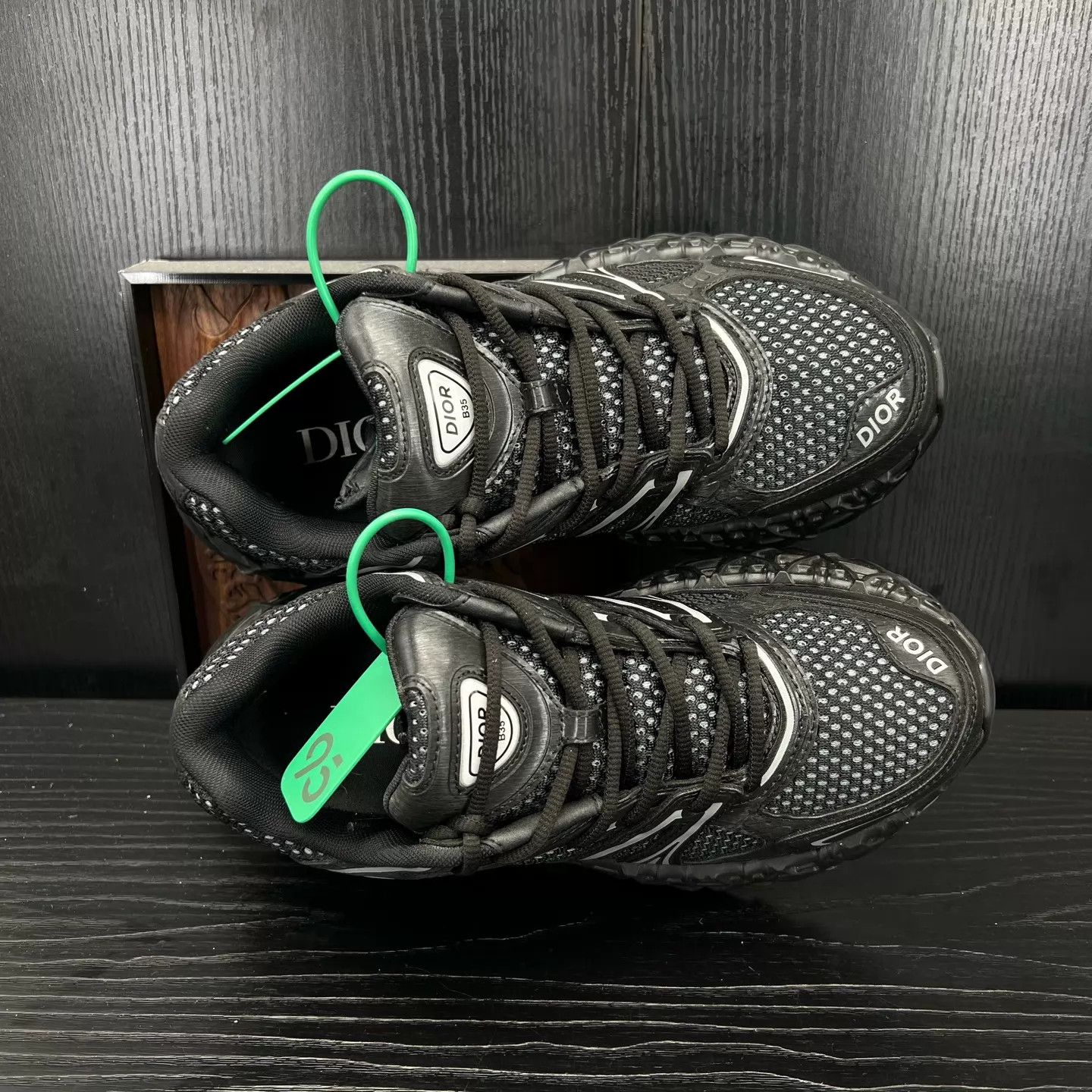Dior Dior B35 Black Leather Sneakers Mint 40.5 Size US 7.5 / EU 40-41 - 3 Thumbnail