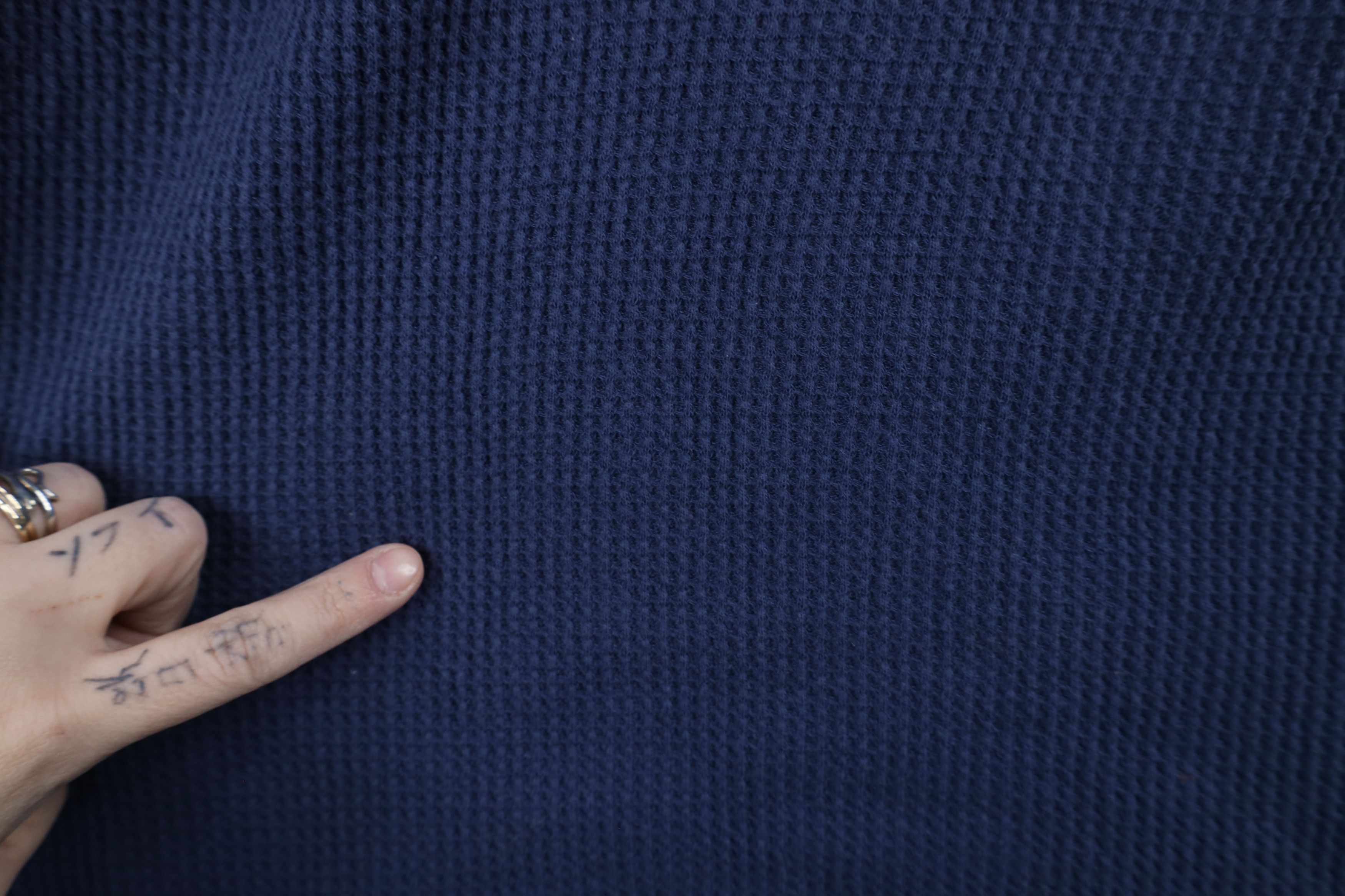 Vintage Vintage 90s Streetwear Waffle Knit Long Sleeve T-Shirt Size US XXL / EU 58 / 5 - 6 Thumbnail
