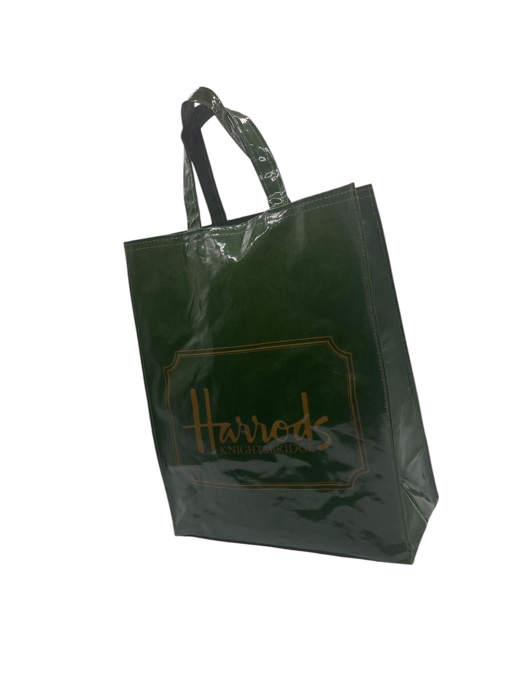 Harrods Vintage Harrods Knightsbridge Green PVC Vinyl Shopper Tote Size ONE SIZE - 3 Thumbnail