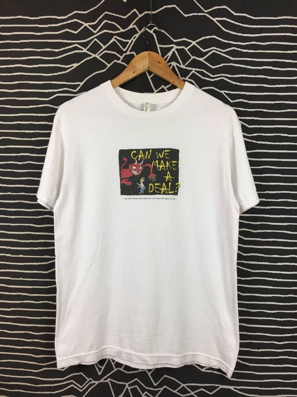 Vintage Vtg Can We Make A Deal Edgy Dark Humor Devil Graphic Tee Size US M / EU 48-50 / 2 - 1 Thumbnail