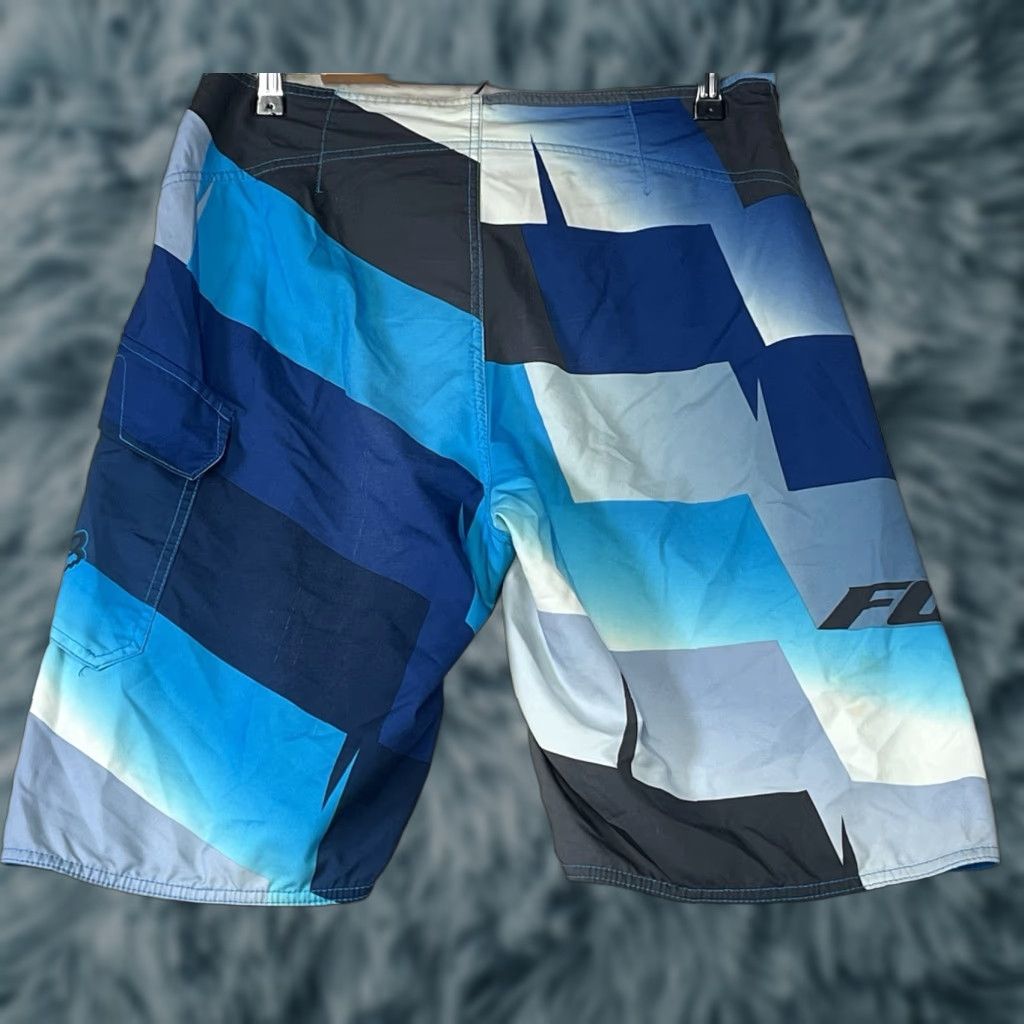 Fox Racing Fox Board Shorts Men's 33 Blue Colorblock Logo Quick Dry Breathable Drawstring Surfing Recreational Polyester Regular Men China Damen? Size US 33 - 1 Thumbnail