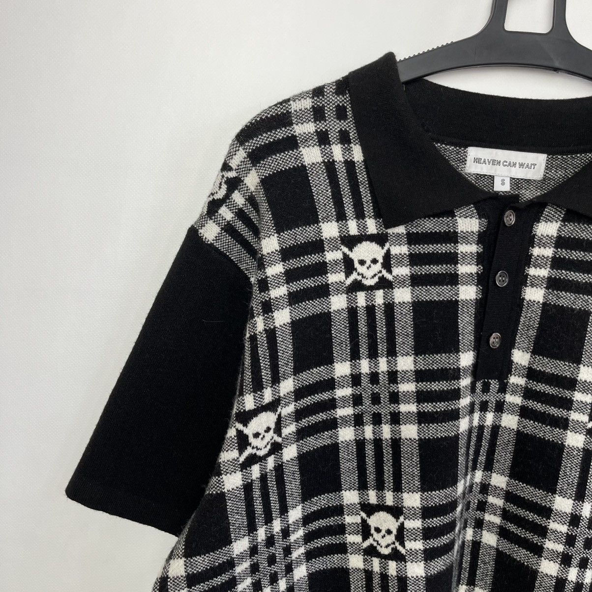 Japanese Brand Y2k Heaven Can Wait Skull Logo 100% Wool Polo Shirt Size US S / EU 44-46 / 1 - 5 Thumbnail