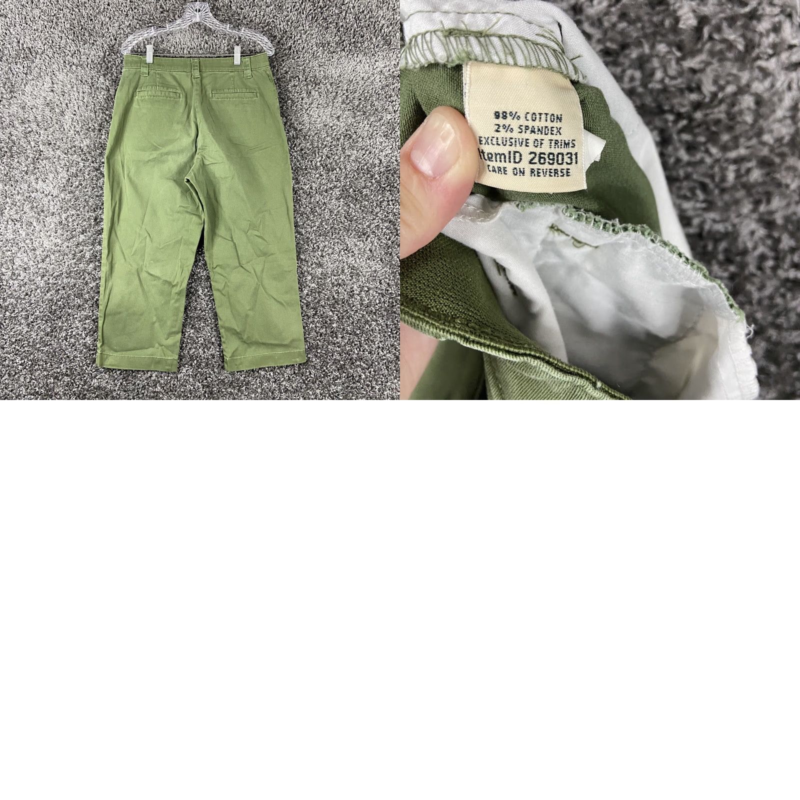 Vintage VINTAGE L.L. Bean Women's Pants Size 12 Green Wide Leg Chino Classic Fit Size 34" / US 12 / IT 48 - 8 Thumbnail