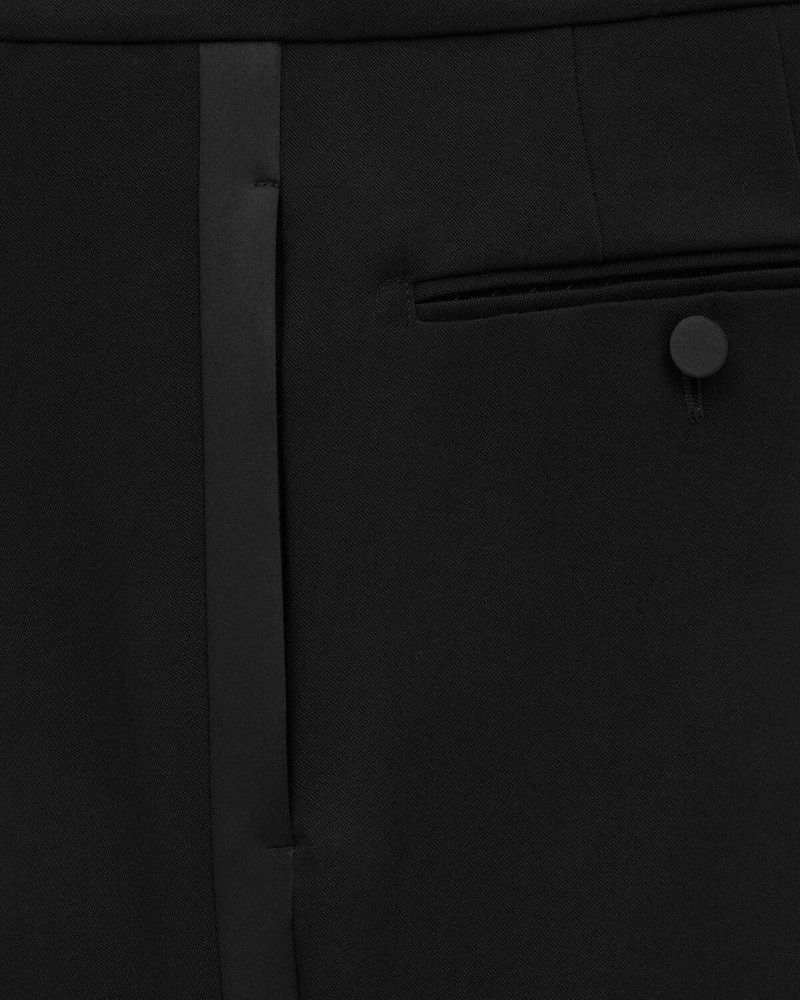 Saint Laurent Paris o1s1wg110126 817943 Tuxedo Straight Pants Grain De Poudre Size US 34 / EU 50 - 3 Thumbnail