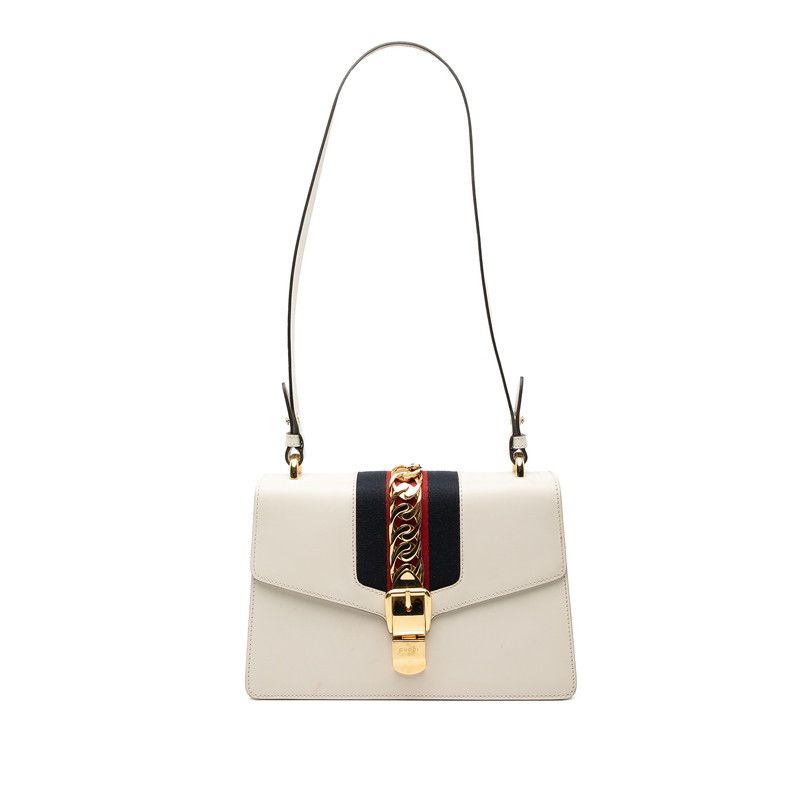 Gucci Gucci Sylvie Leather Shoulder Bag Leather Shoulder Bag 421882 Duty Free For Usa in White, Women's