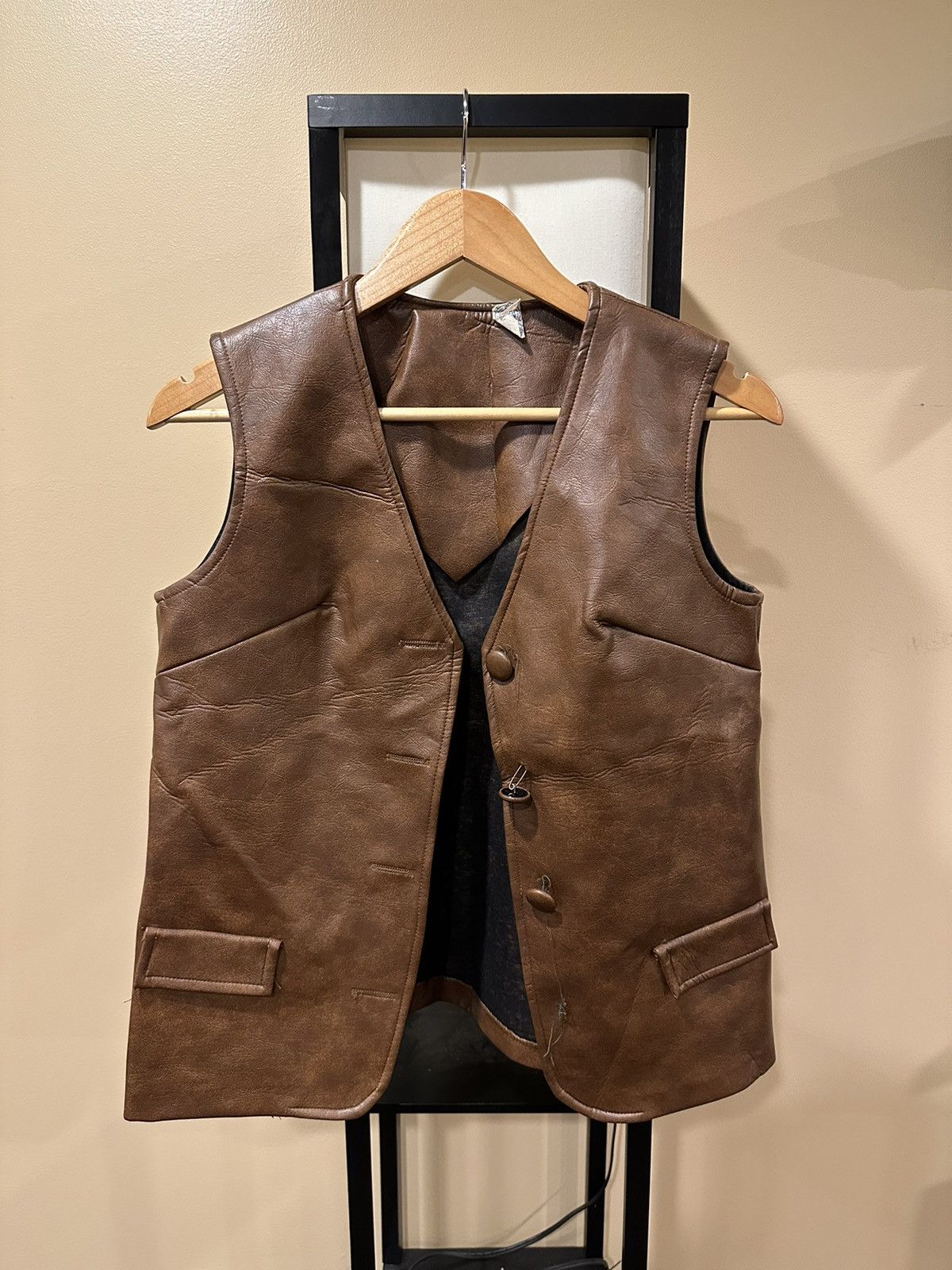 Leather Vintage Union Made Brown Leather Skirt & Vest Size M / US 6-8 / IT 42-44 - 7 Thumbnail