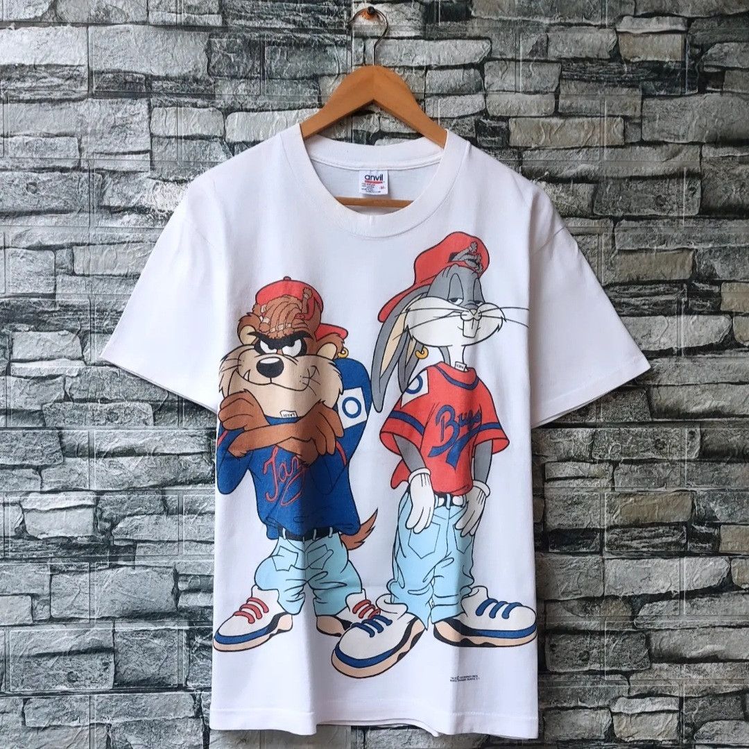 Cartoon Network Vtg 90s 1993 Looney Tunes Taz&Bugs Bunny Hip Hop Character Size US M / EU 48-50 / 2 - 1 Thumbnail