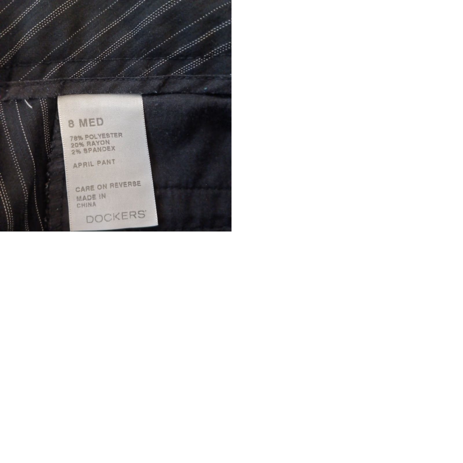 Dockers **DRESS PANTS BLACK ZIP STRIPED WOMENS SIZE 8 ALTERED HEM** User: Dress Pants Black Zip Striped Women's Size 8 Altered Hem Size 30" / US 8 / IT 44 - 9 Thumbnail