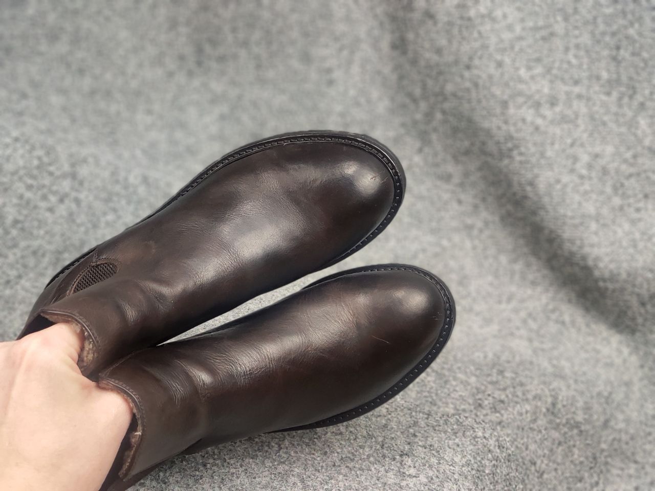 Le Grande Bleu (L.G.B.) St. Moritz Design leather fur chelsea Ankle Pull On Boots Size US 10 / IT 40 - 16 Thumbnail