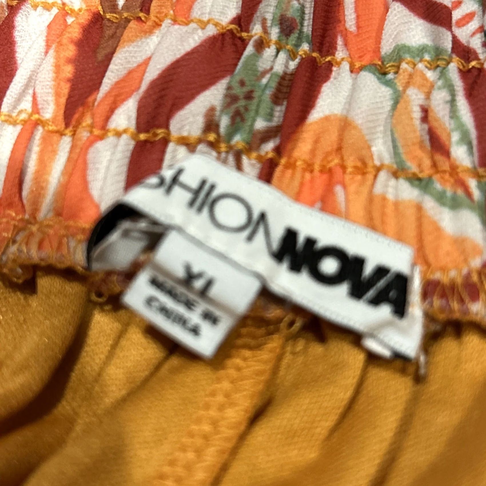 Fashion Nova Fashion Nova Beach Paradise Pant Set XL Orange Multicolor Polyester 2 Piece NWT Women Summer Casual Outfit/Set Women" Size 40" / US 18 - 4 Thumbnail