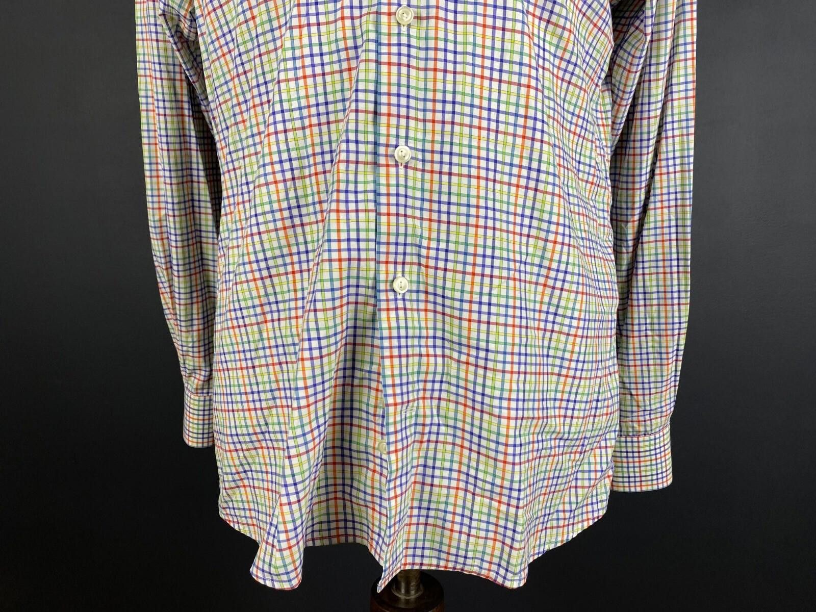 Eton Eton Slim White Multicolor Check Down Shirt Size 42 / 16 Size US M / EU 48-50 / 2 - 3 Thumbnail