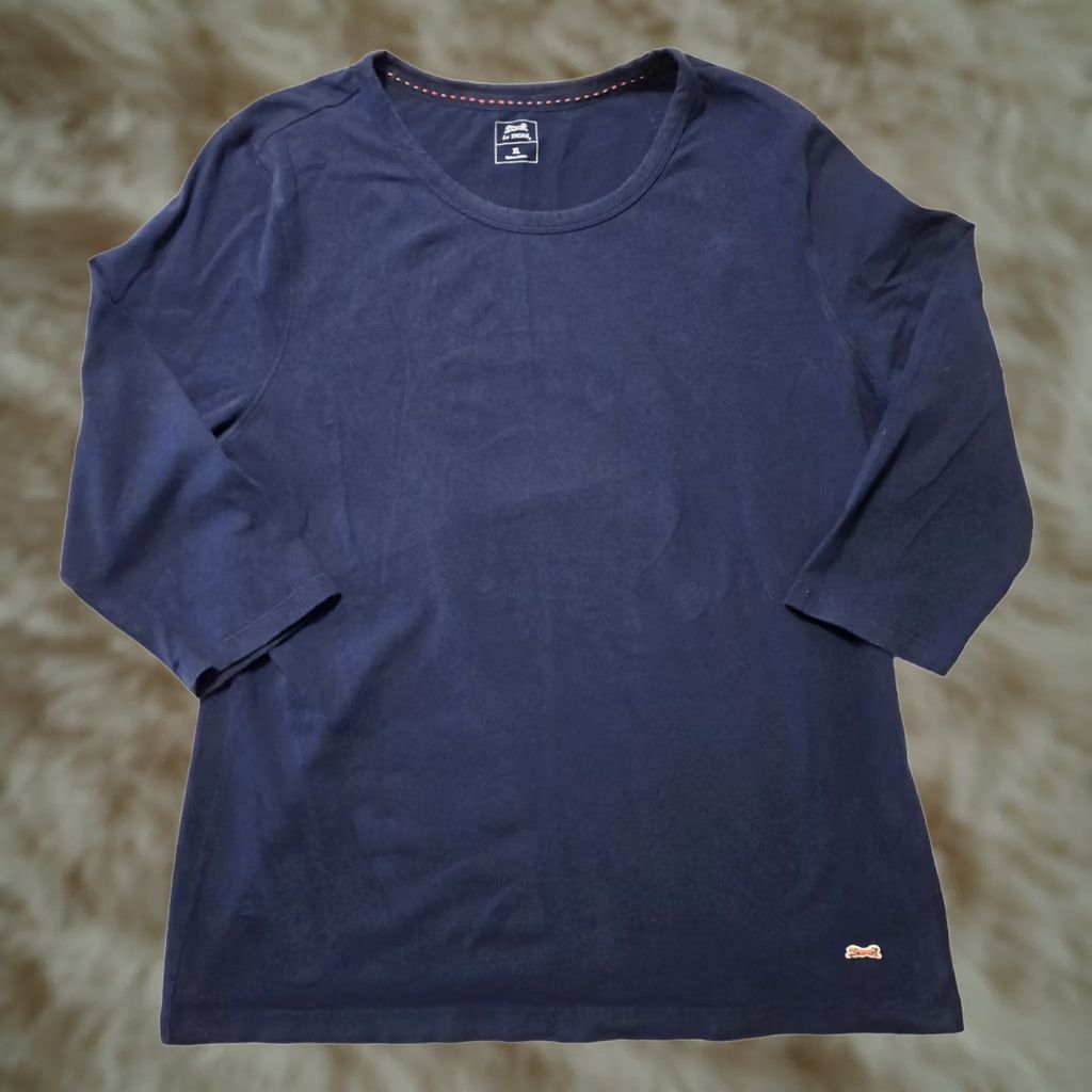 Vintage VINTAGE Le Tigre Shirt Womens XL 3/4 Sleeve Blue Crew Neck Stretch 95% Pima Cotton Size XL / US 12-14 / IT 48-50 - 1 Thumbnail